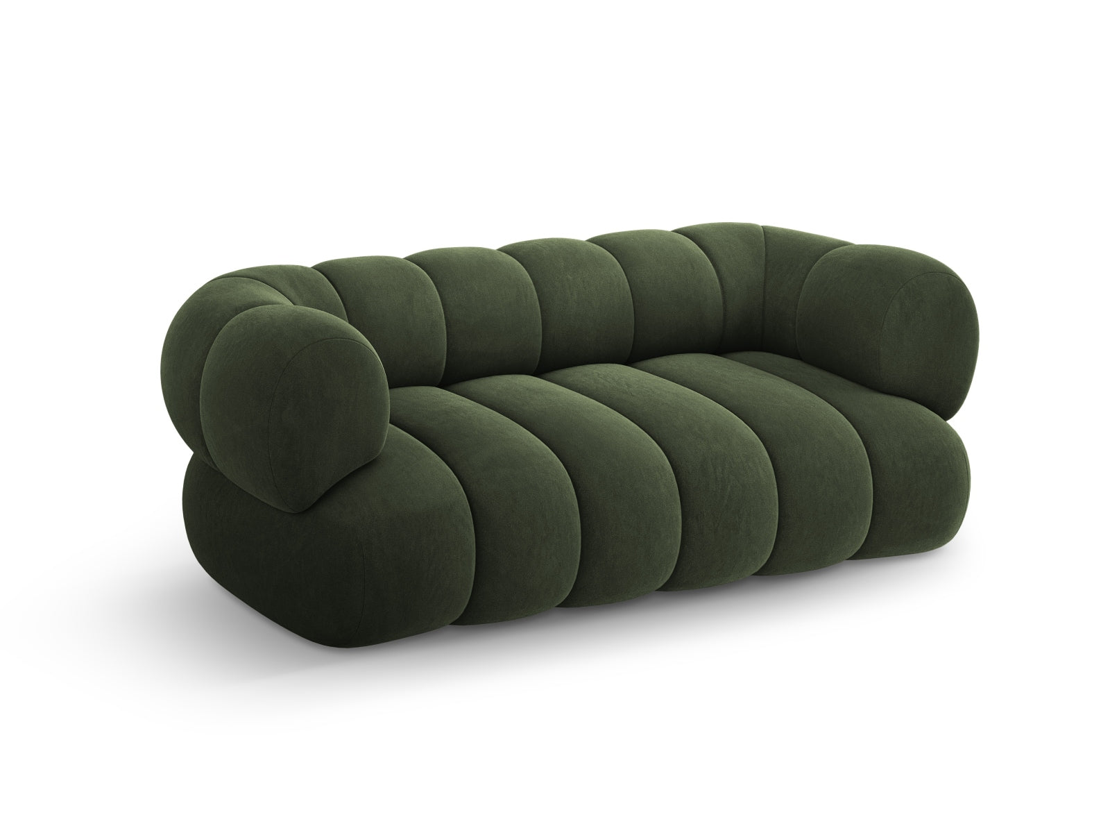 Stilvolles 2-Sitzer Sofa Koge aus Velours in ansprechendem Grün, 95 cm breit, perfekt für moderne Wohnkonzepte von Cosmopolitan Design.
