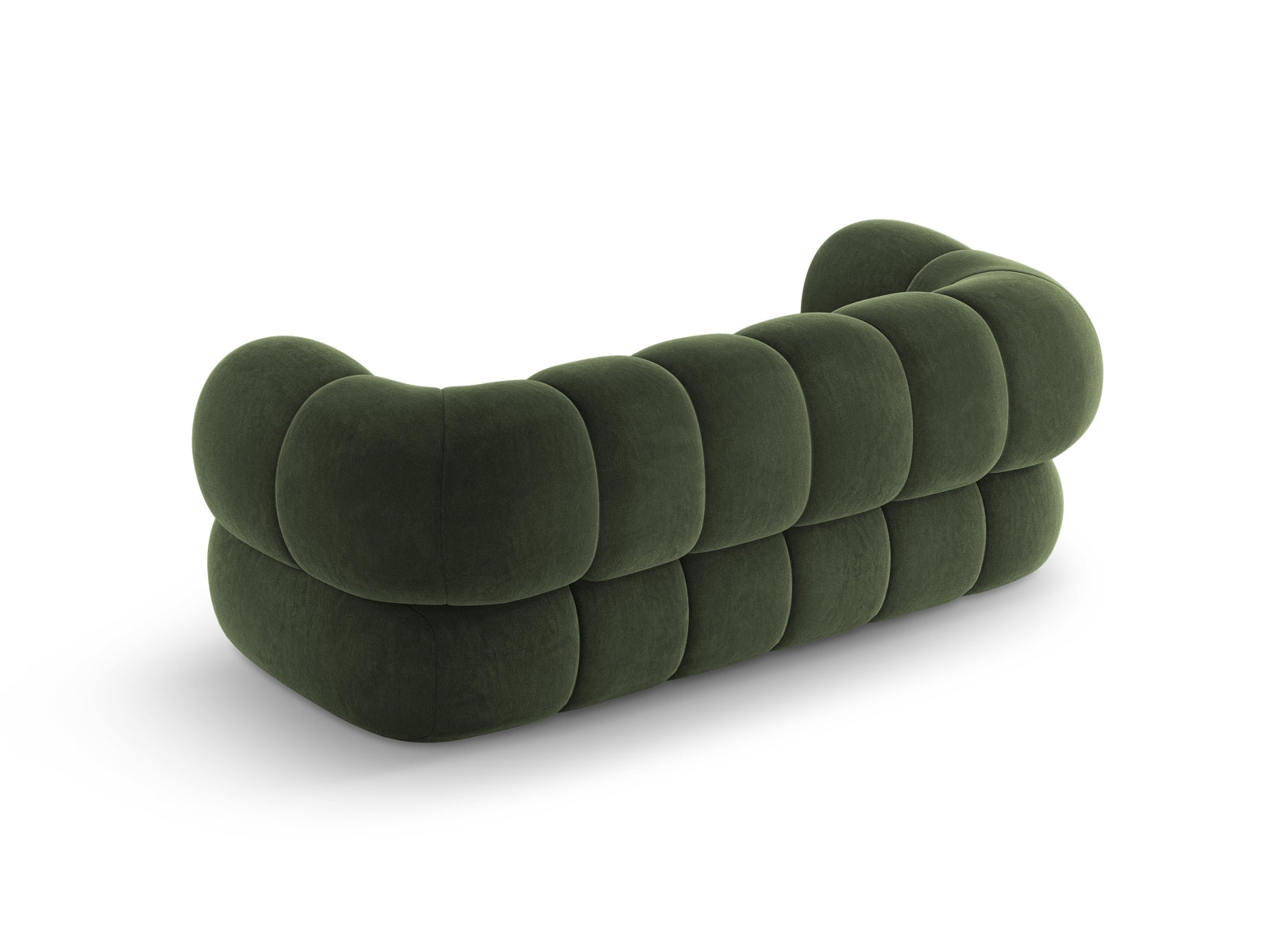 Elegantes 2-Sitzer Sofa Koge in luxuriösem Veloursgrün, 95 cm breit, ideal für stilvolle Wohnräume von Cosmopolitan Design.