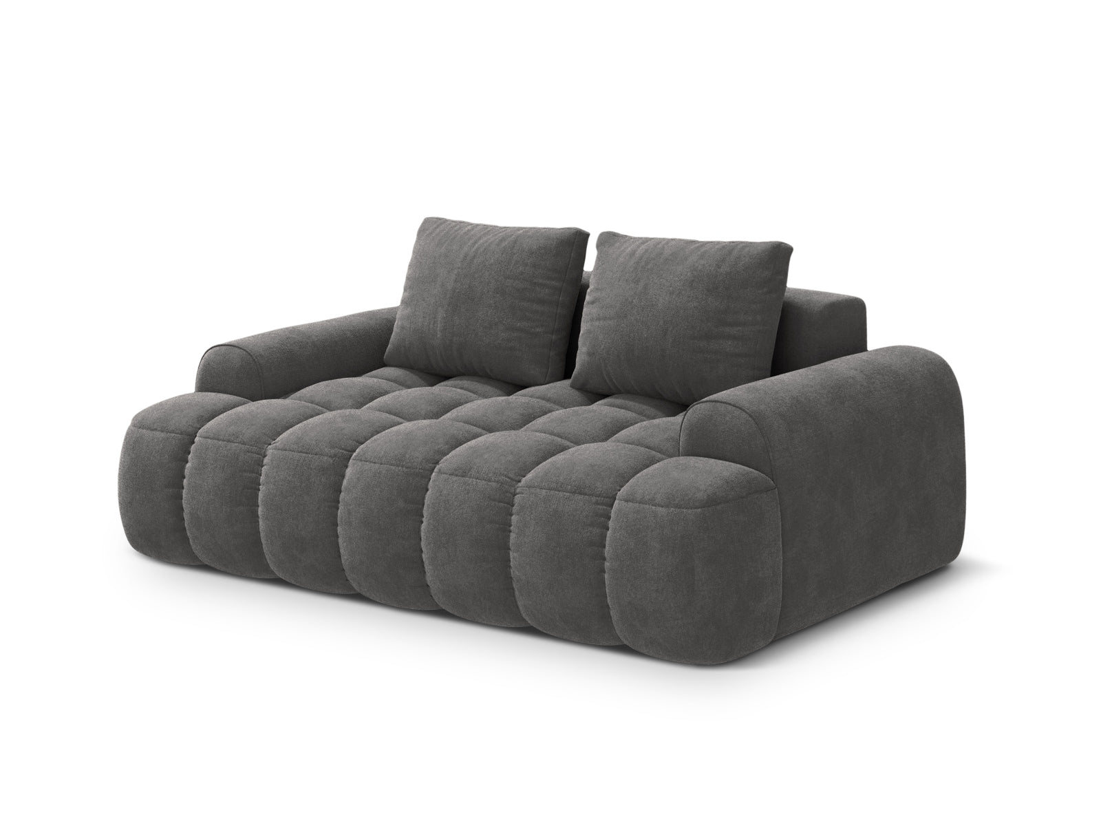 Stilvolles 2-Sitzer Sofa Linz aus Velours in edlem Grau, perfekt für entspannte Stunden und moderne Einrichtungsideen.