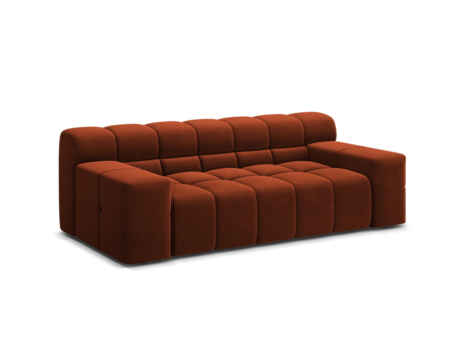 Elegantes 2-Sitzer Sofa Hawaii in luxuriösem Auburn-Magic Velvet, ideal für stilvolle Wohnräume und gemütliche Abende.