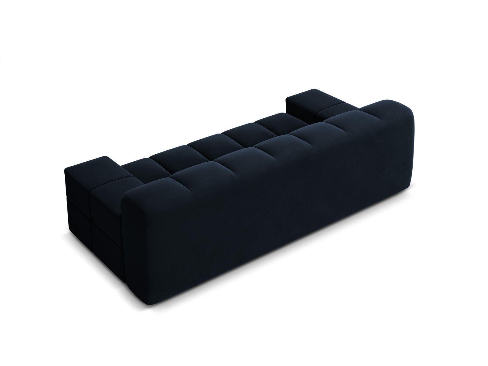 Elegantes 2-Sitzer Sofa Hawaii in tiefem Navy Blue, aus luxuriösem Magic Velvet, ideal für gemütliche Abende und modernes Wohndesign.