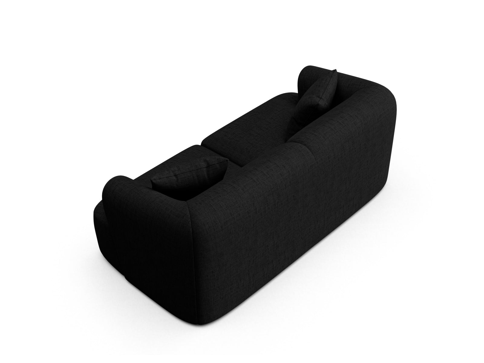 Stylisches 2-Sitzer Sofa Campi in zeitlosem Schwarz, perfekt für gemütliche Abende und moderne Einrichtungskonzepte.