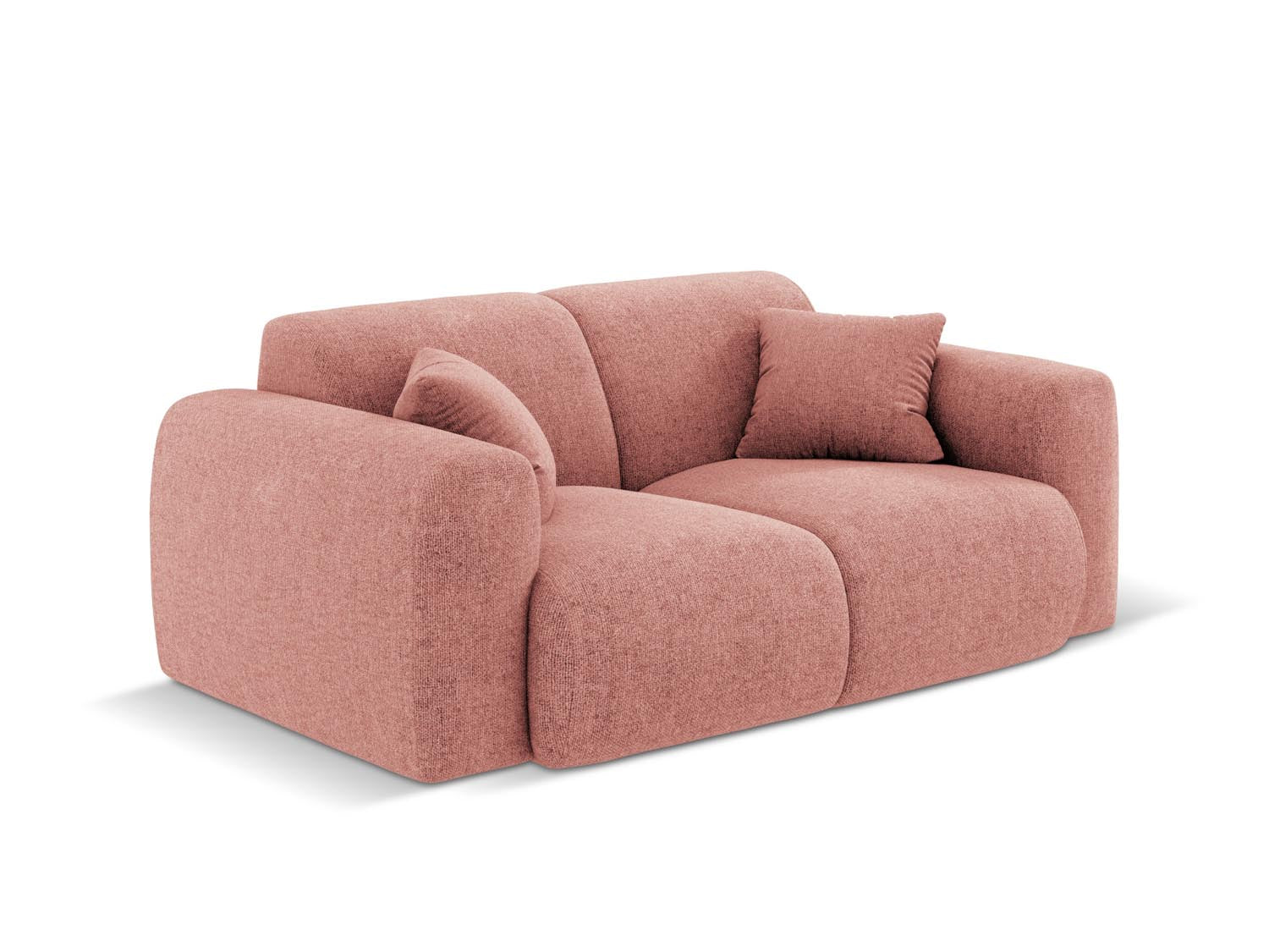 Modernes 2-Sitzer Sofa Nolio in zartem Rosa, perfekt für gemütliche und stilvolle Wohnambiente, entworfen von Cosmopolitan Design.