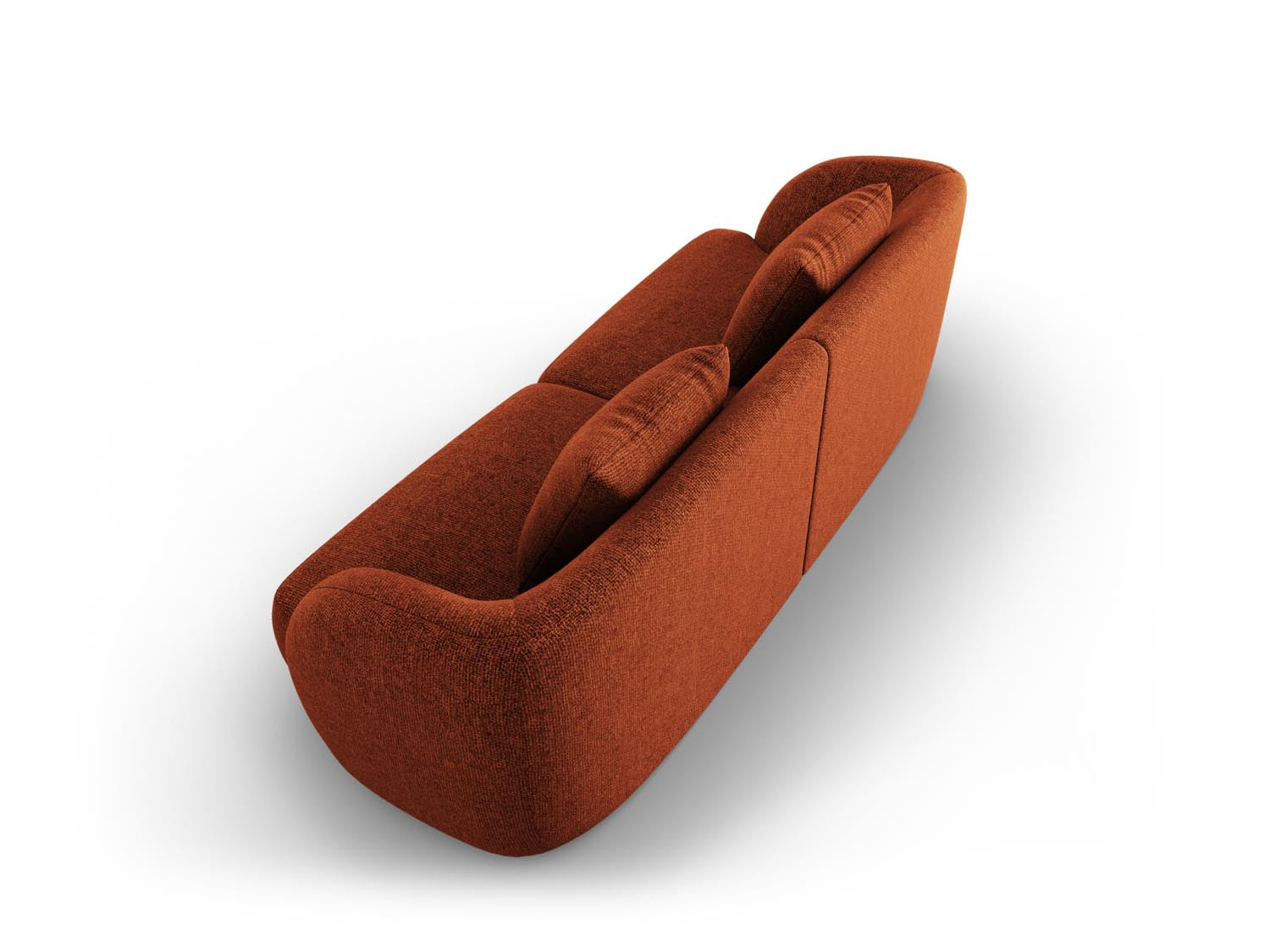 Modernes 2-Sitzer Sofa Tulum in warmem Terracotta, perfekt für gemütliche und stilvolle Wohnambiente von Cosmopolitan Design.
