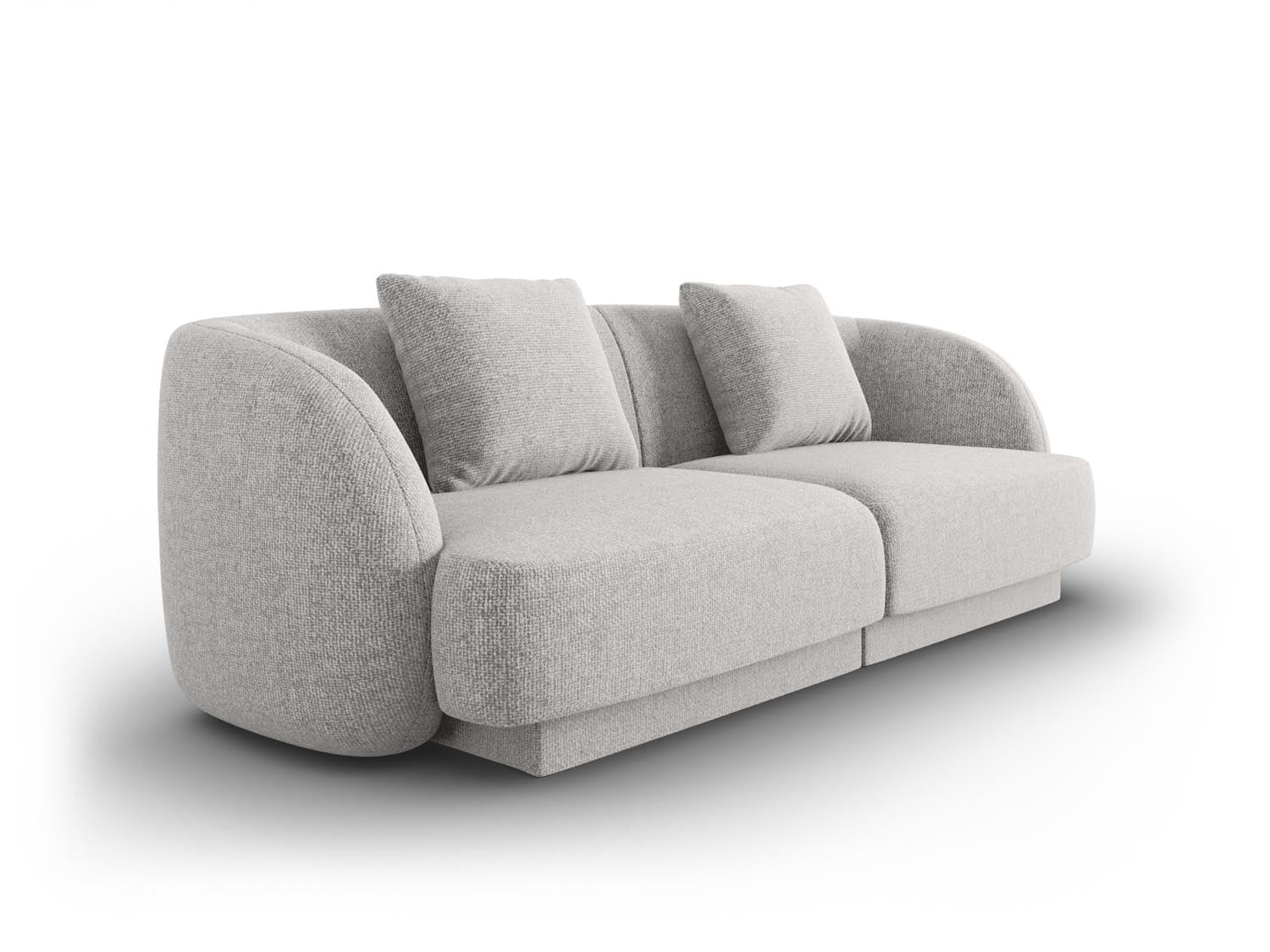 Elegantes Tulum 2-Sitzer Sofa in hellem Grau, ideal für stilvolle Wohnräume. Modernes Design von Cosmopolitan Design.