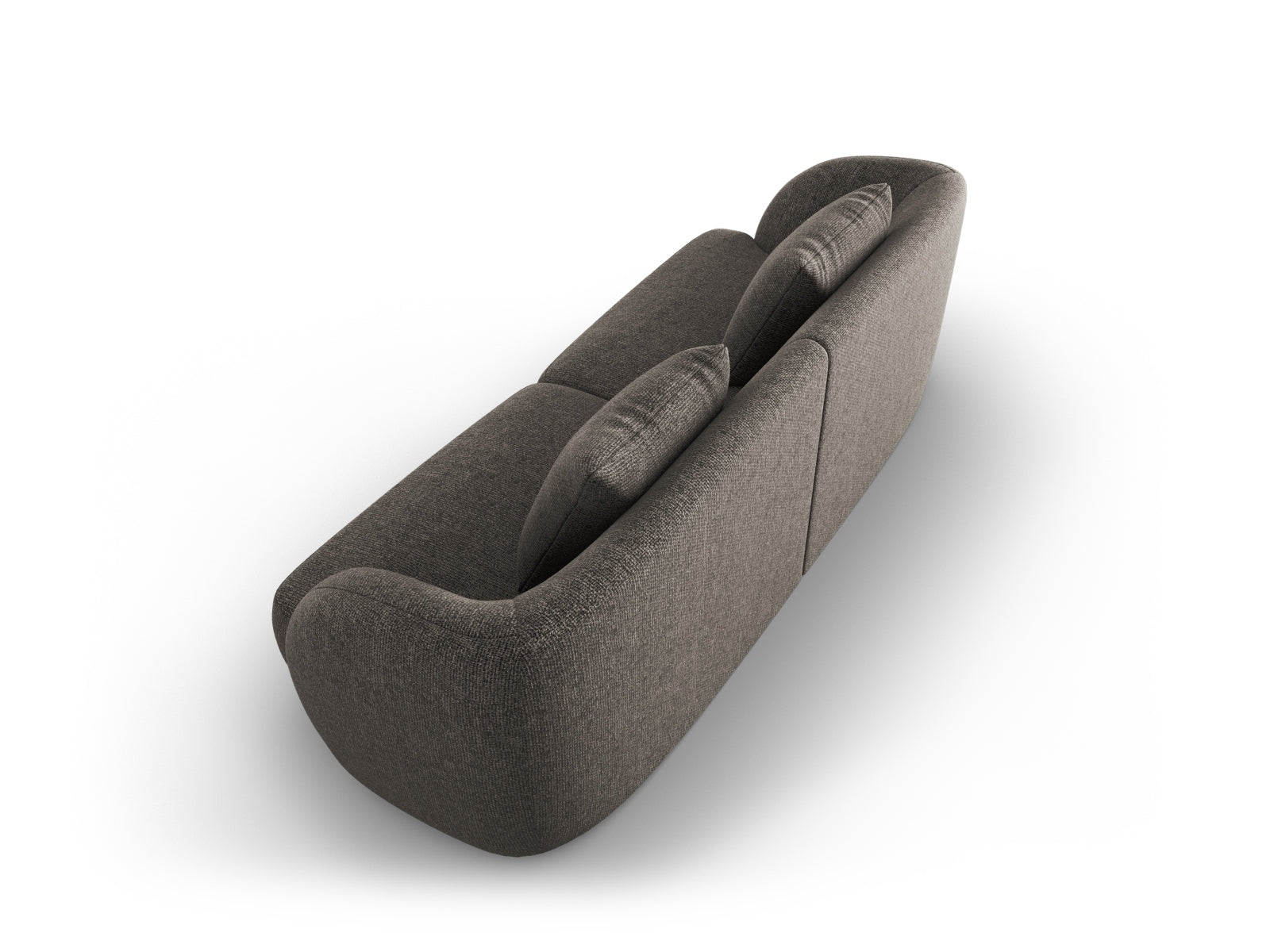 Modernes 2-Sitzer Sofa Tulum in Grau, perfekt für gemütliche Wohnzimmer, entworfen von Cosmopolitan Design.