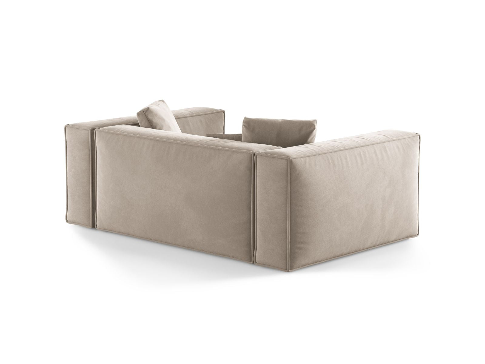 Elegantes 2-Sitzer Sofa Aveiro in sanftem Beige, ideal für stilvolle Wohnräume und entspannte Abende, erhältlich bei KAQTU.