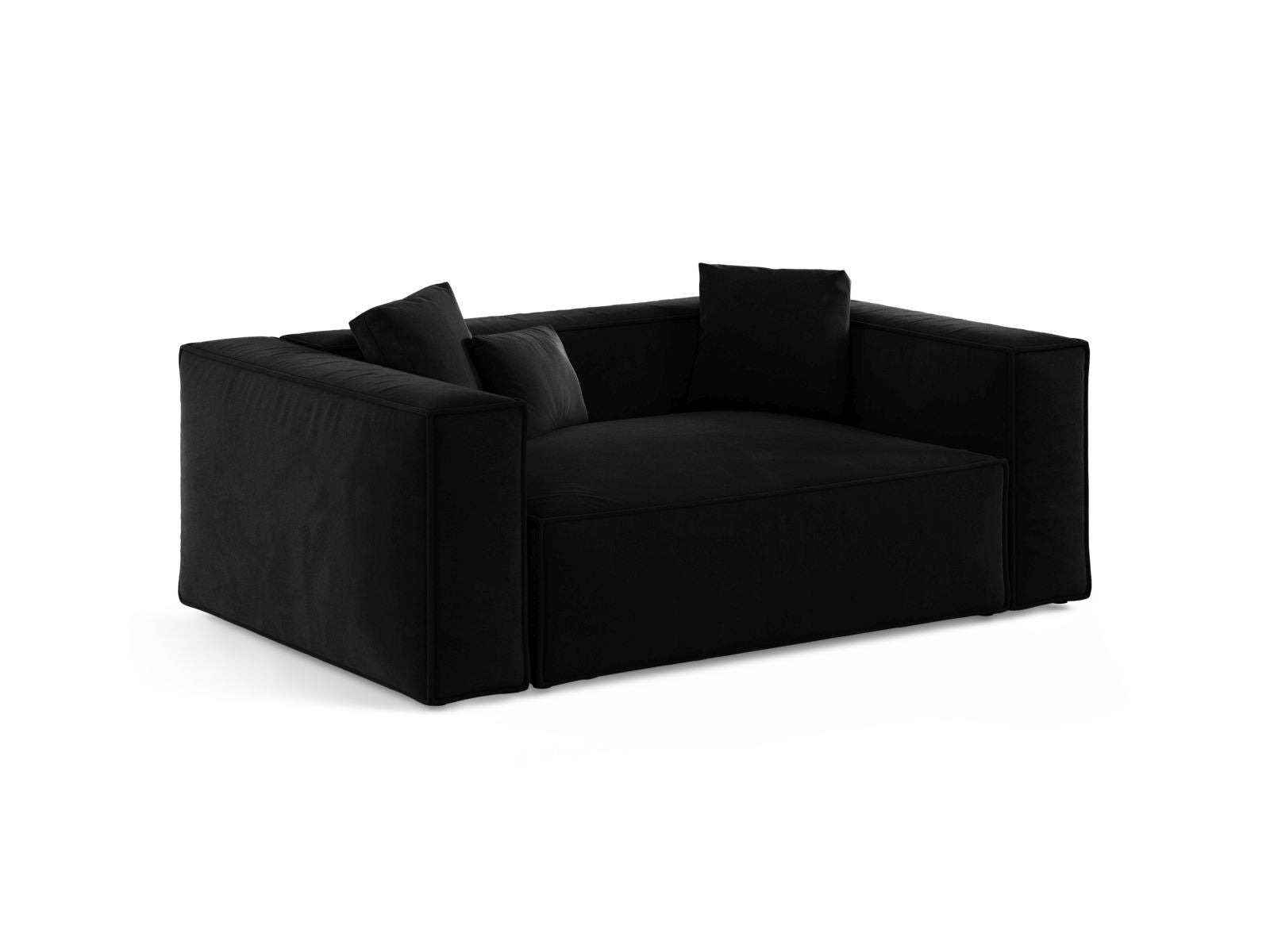 Elegantes 2-Sitzer Sofa Aveiro in stilvollem Schwarz, ideal für moderne Wohnräume, erhältlich bei KAQTU Design AG.