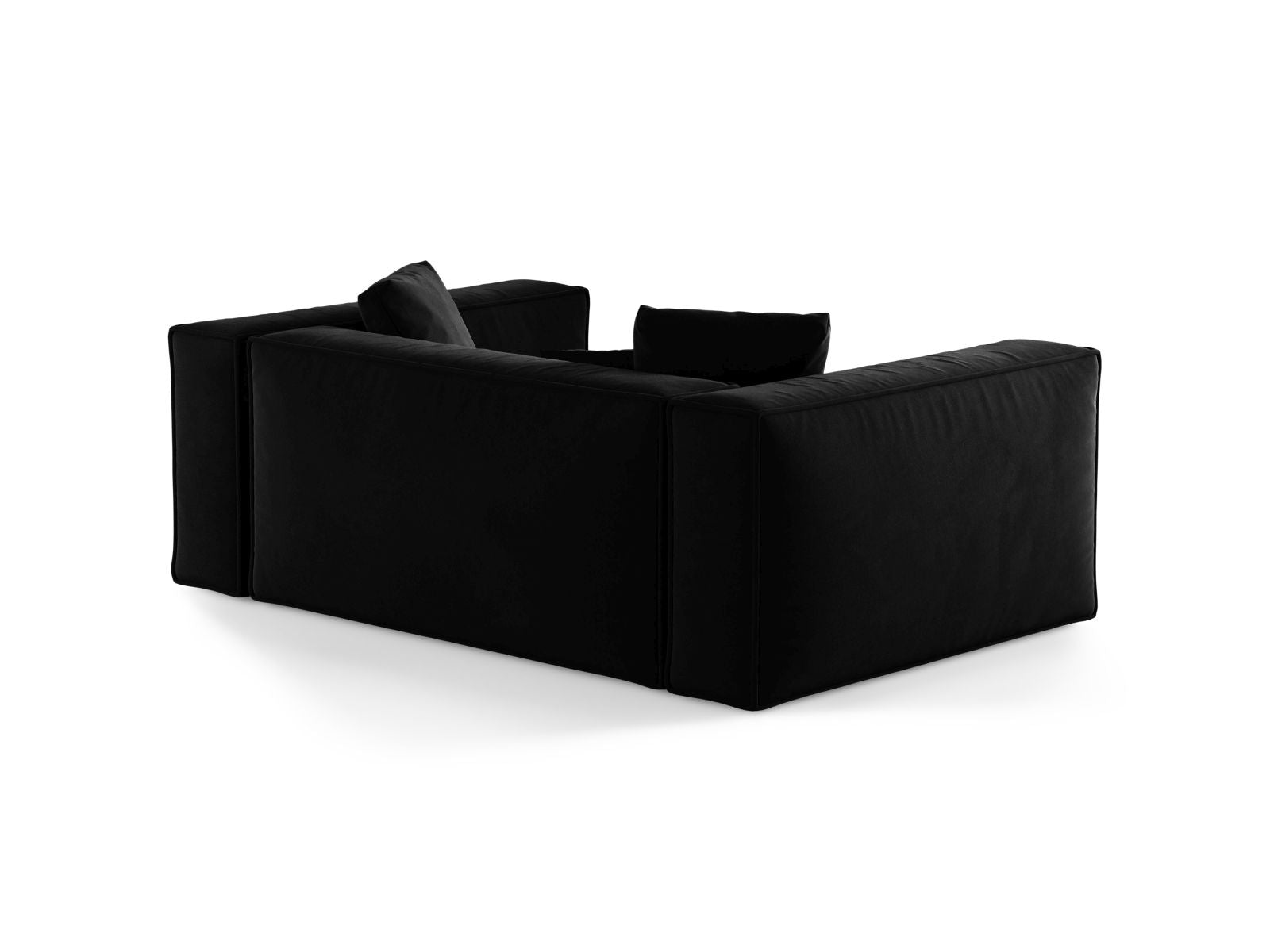 Elegantes 2-Sitzer Sofa Aveiro in zeitlosem Schwarz, ideal für moderne Wohnräume und entspannte Stunden mit Stil.