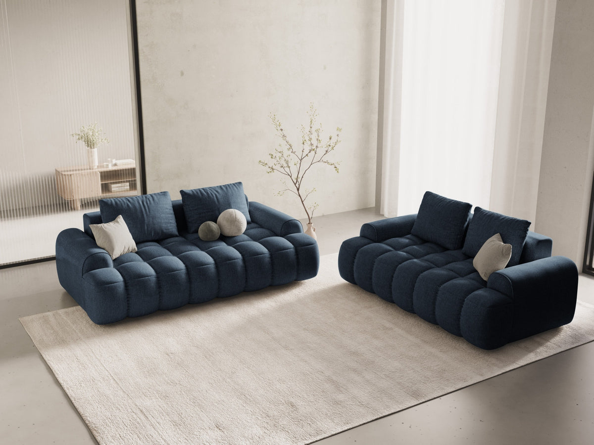 Linz Sofa 2 Sitzer 100cm in Dark Blue-Sorella präsentiert im Onlineshop von KAQTU Design AG. 2er Sofa ist von Cosmopolitan Design