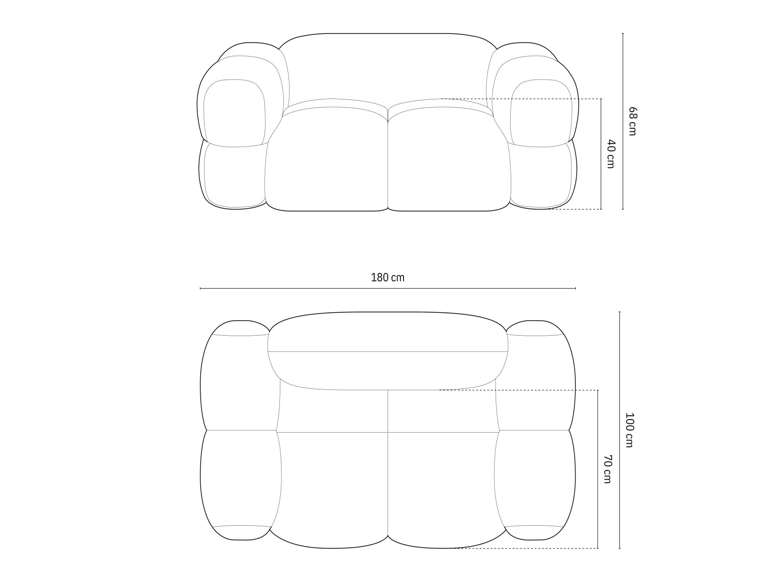 Modernes Loretto 2-Sitzer Sofa in zartem Cappuccino, perfekt für gemütliche Abende und stilvolle Einrichtung. Von Cosmopolitan Design.