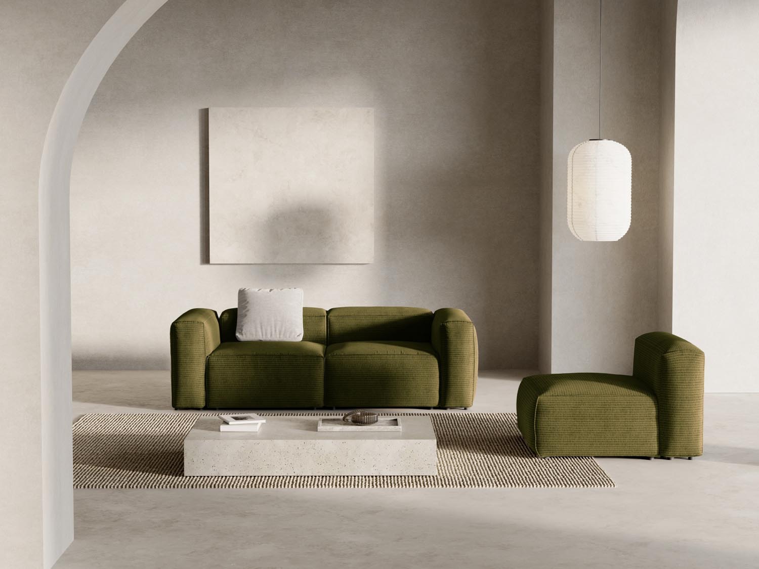 Bergamo Modular Sofa 2 Sitzer in Green-Perla präsentiert im Onlineshop von KAQTU Design AG. 2er Sofa ist von Cosmopolitan Design
