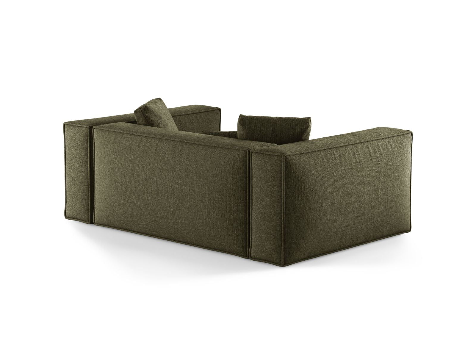Elegantes 2-Sitzer Sofa Aveiro in trendigem Grünton, ideal für moderne Wohnräume und entspannte Leseecken.