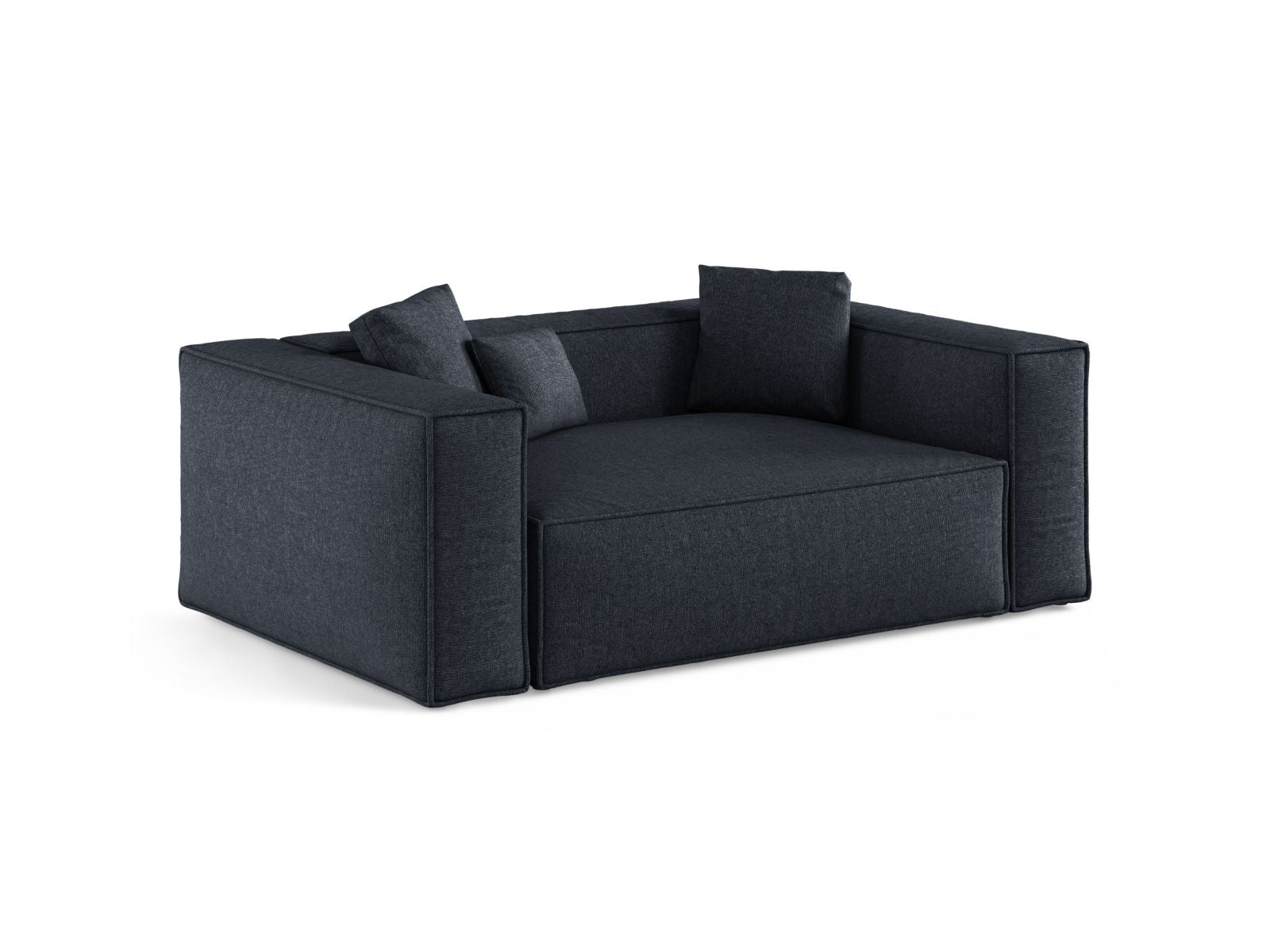 Elegantes 2-Sitzer Sofa Aveiro in tiefem Navy Blue, ideal für stilvolle Wohnräume, erhältlich bei KAQTU Design AG.