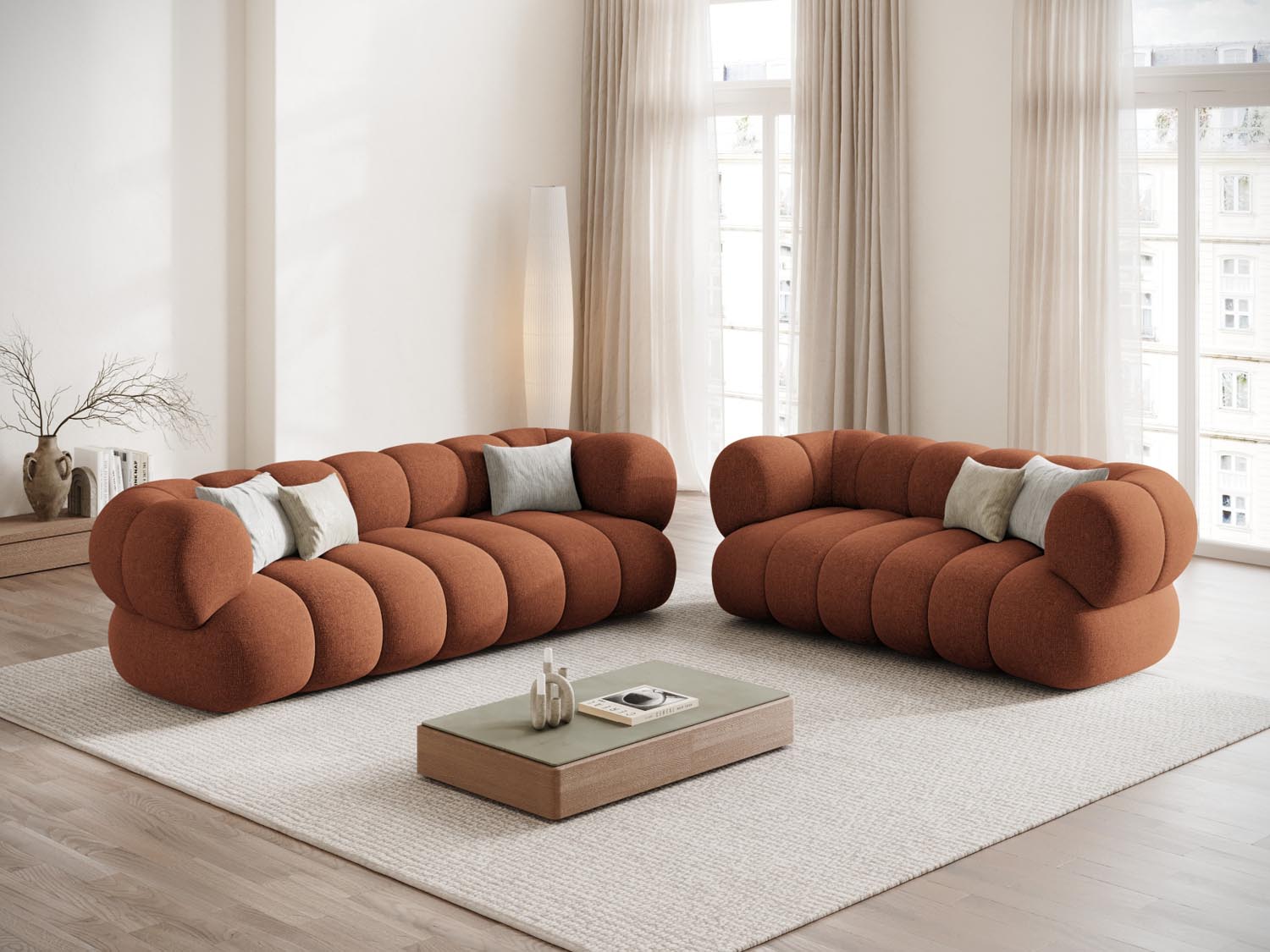 Elegantes Koge 2-Sitzer Sofa in Brick-Eden, ideal für stilvolle Wohnräume, präsentiert von KAQTU Design AG.
