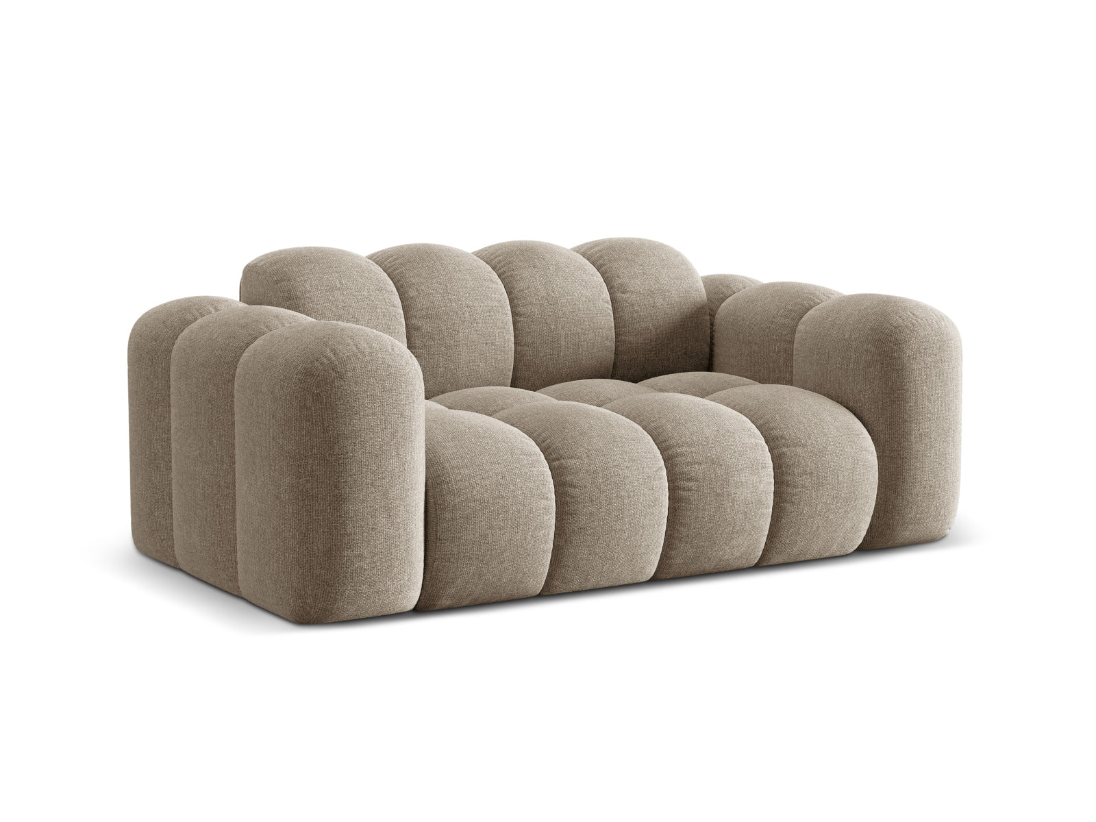 Elegantes 2-Sitzer Sofa Treno in stilvollem Dunkelbeige, ideal für moderne Wohnräume, erhältlich bei KAQTU Design AG.