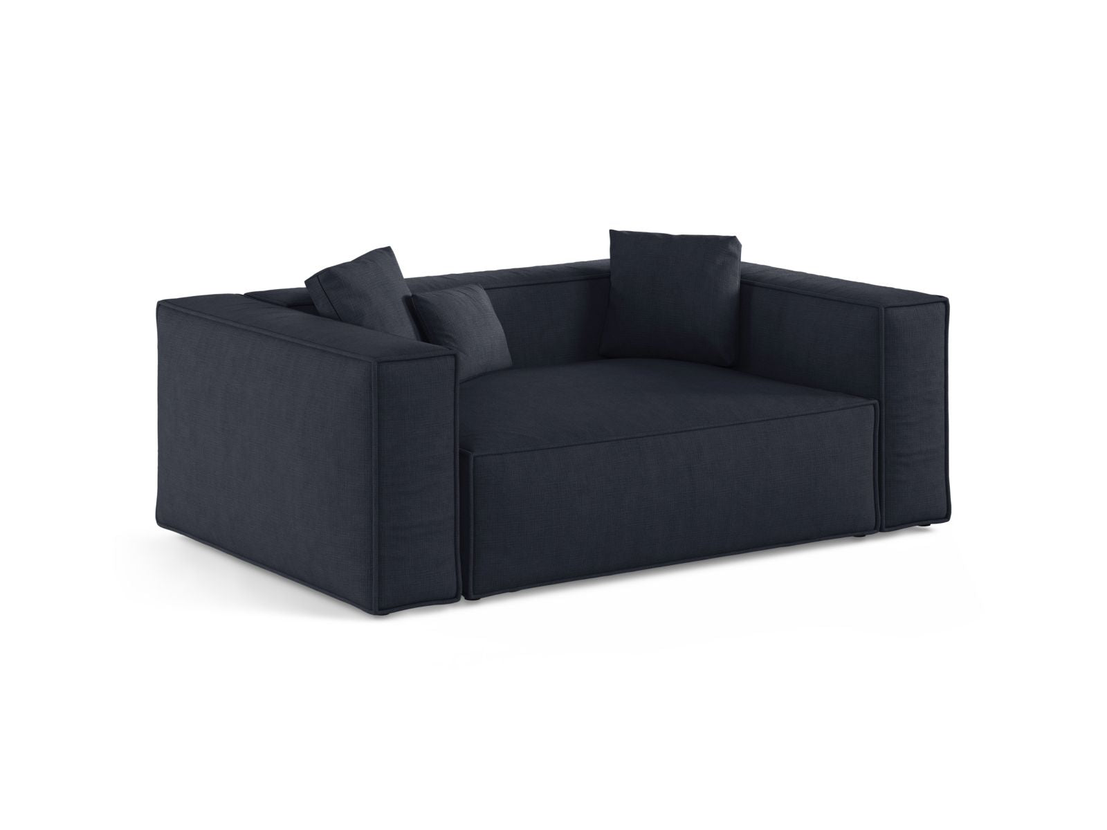 Elegantes 2-Sitzer Sofa Aveiro in tiefem Navy Blau, stilvoll und modern, ideal für jedes Wohnzimmer, präsentiert von Cosmopolitan Design.