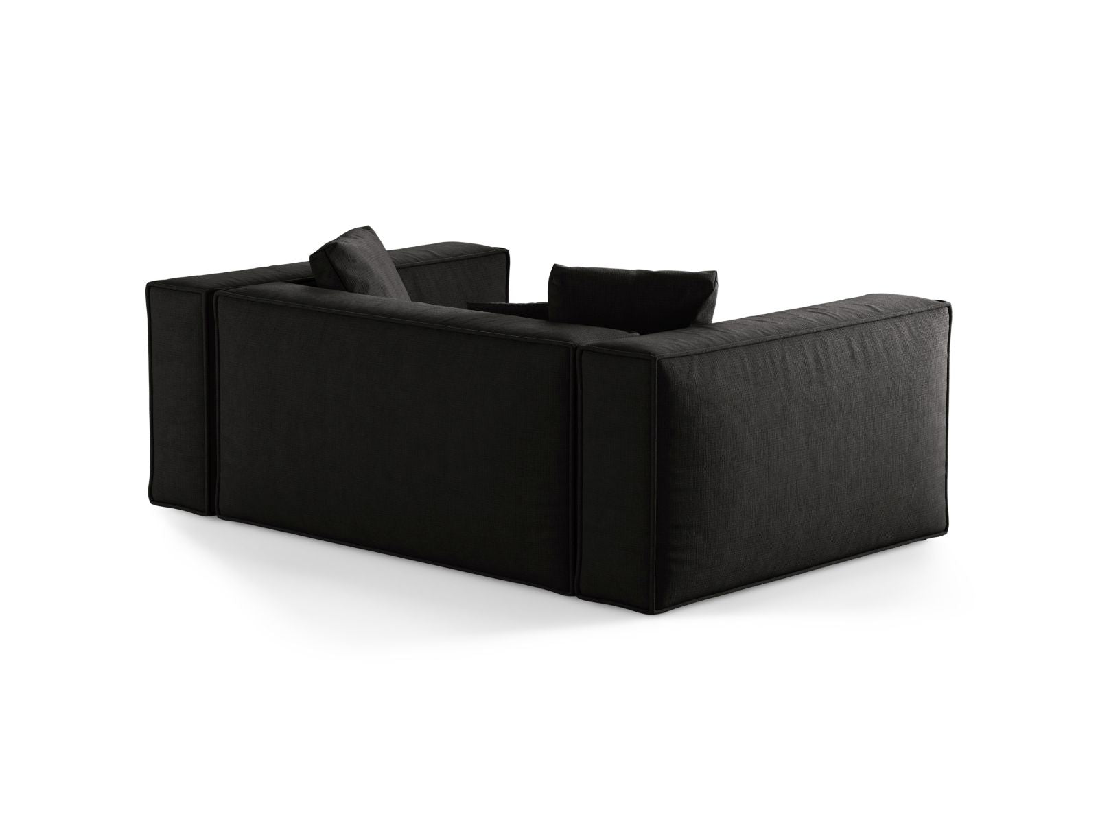 Elegantes 2-Sitzer Sofa Aveiro in zeitlosem Schwarz, ideal für moderne Wohnräume und entspannte Stunden, erhältlich bei Cosmopolitan Design.