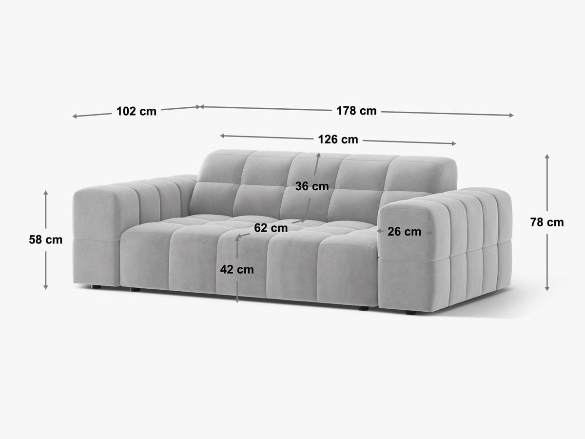 Chicago Velour Sofa 2 Sitzer 102cm von Cosmopolitan Design – Ansicht 57