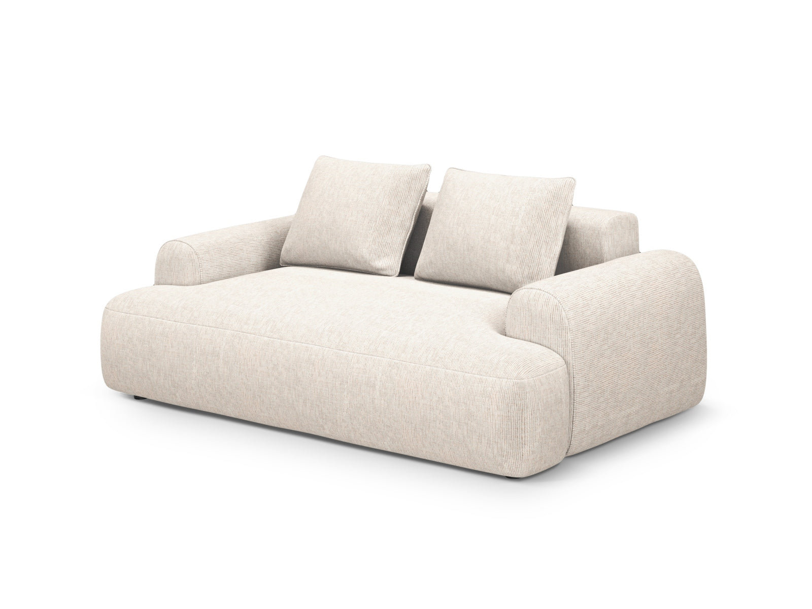 Elegantes 2-Sitzer Sofa Calma in sanftem Beige, ideal für stilvolle Wohnräume, erhältlich bei KAQTU Design AG.