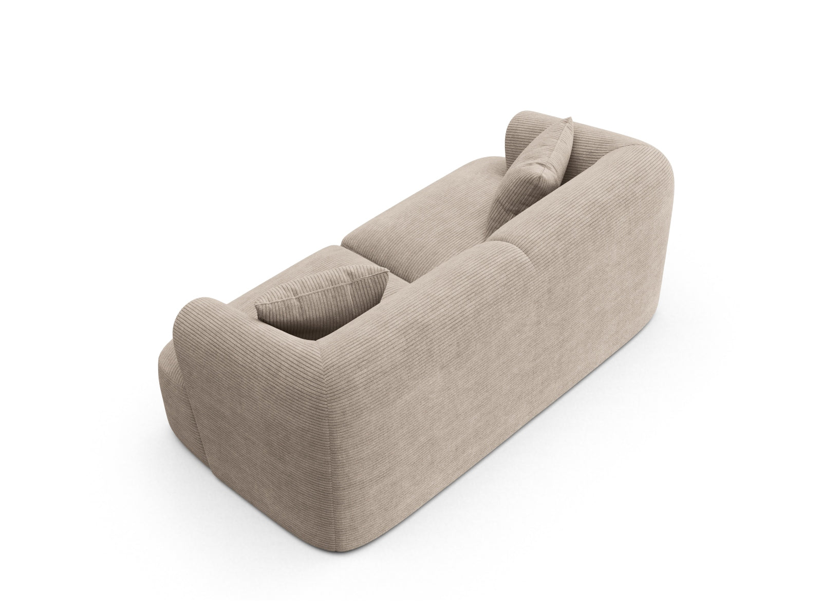 Stylisches 2-Sitzer Sofa Campi in sanftem Cappuccino-Lincoln, perfekt für zeitgemäße Interiors und entspannte Stunden.