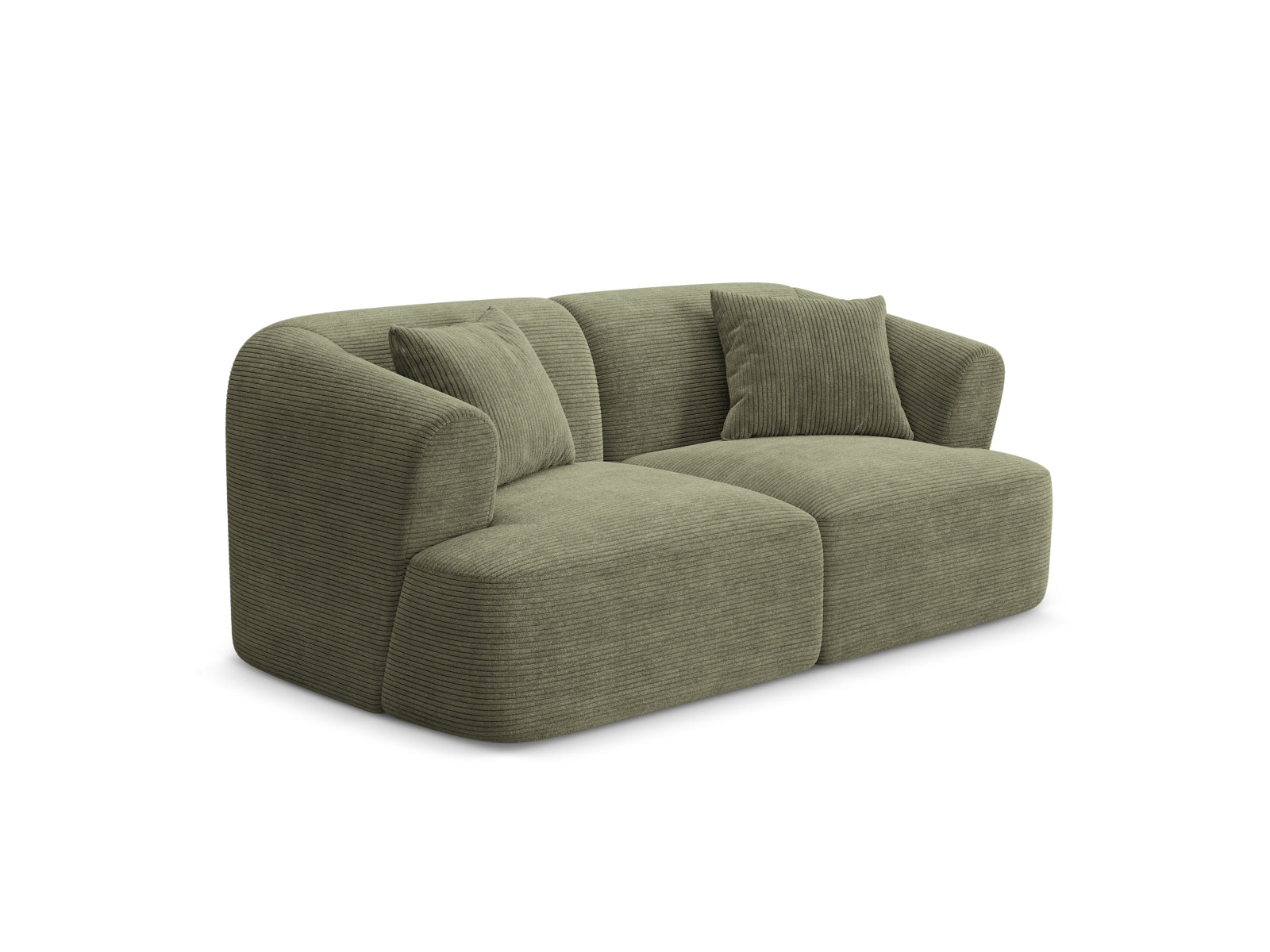 Elegantes 2-Sitzer Sofa Campi in Moss Green-Lincoln D, ideal für moderne Wohnräume, präsentiert von Cosmopolitan Design.