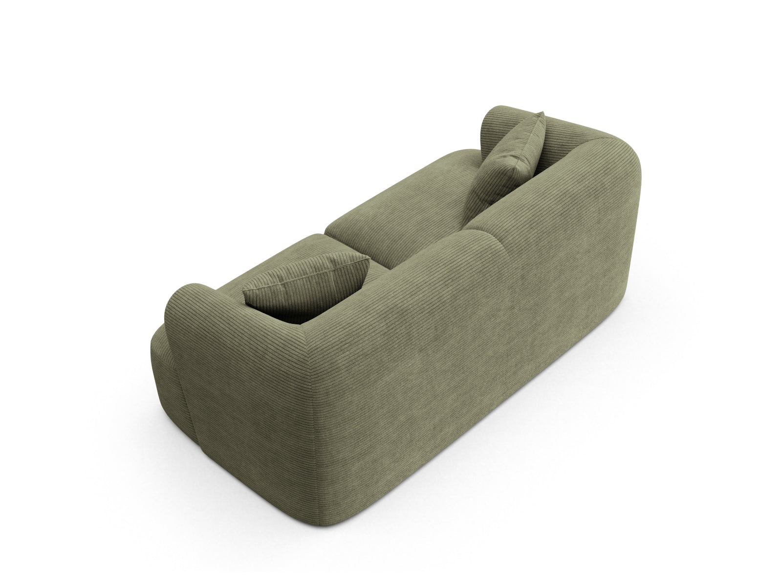 Stylisches 2-Sitzer Sofa Campi in sanftem Mossgrün, perfekt für zeitgemäße Interiors und geschmackvolle Einrichtungsideen von Cosmopolitan Design.