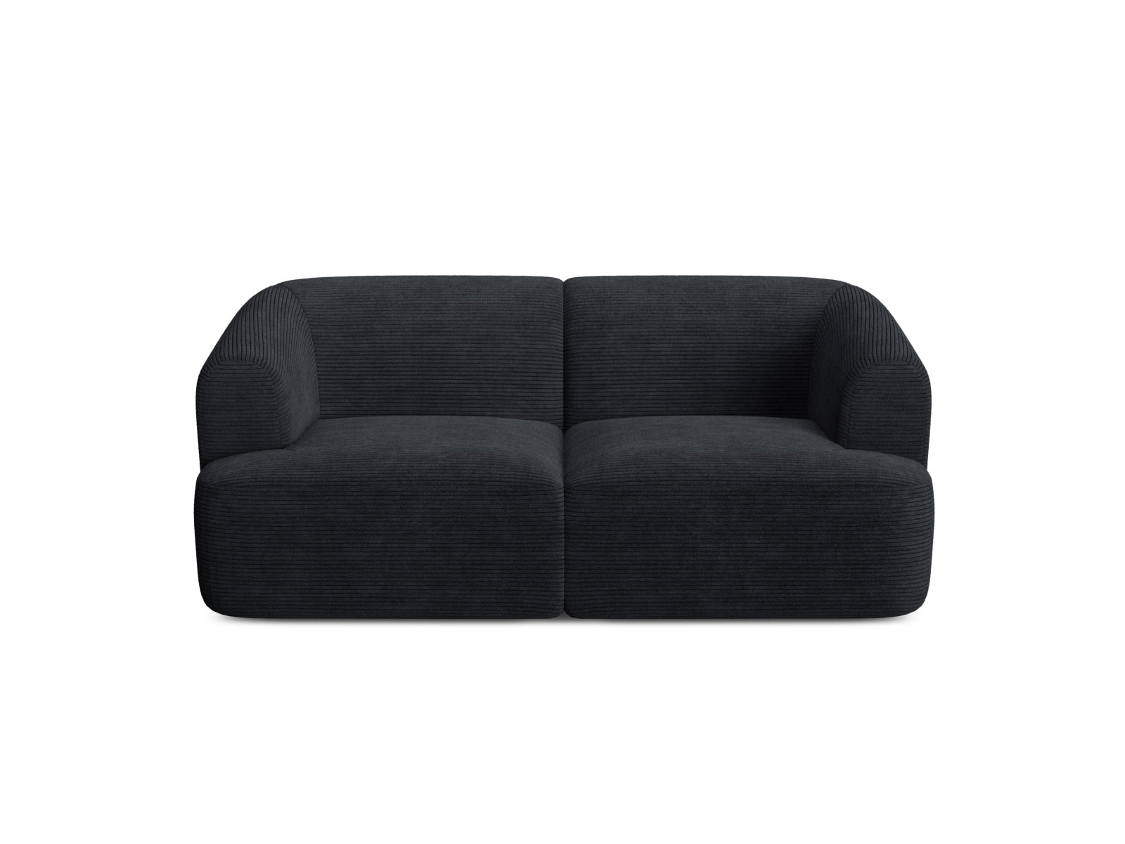 Elegantes 2-Sitzer Sofa Campi in klassischem Schwarz, ideal für moderne Wohnräume und entspannte Stunden mit Stil.
