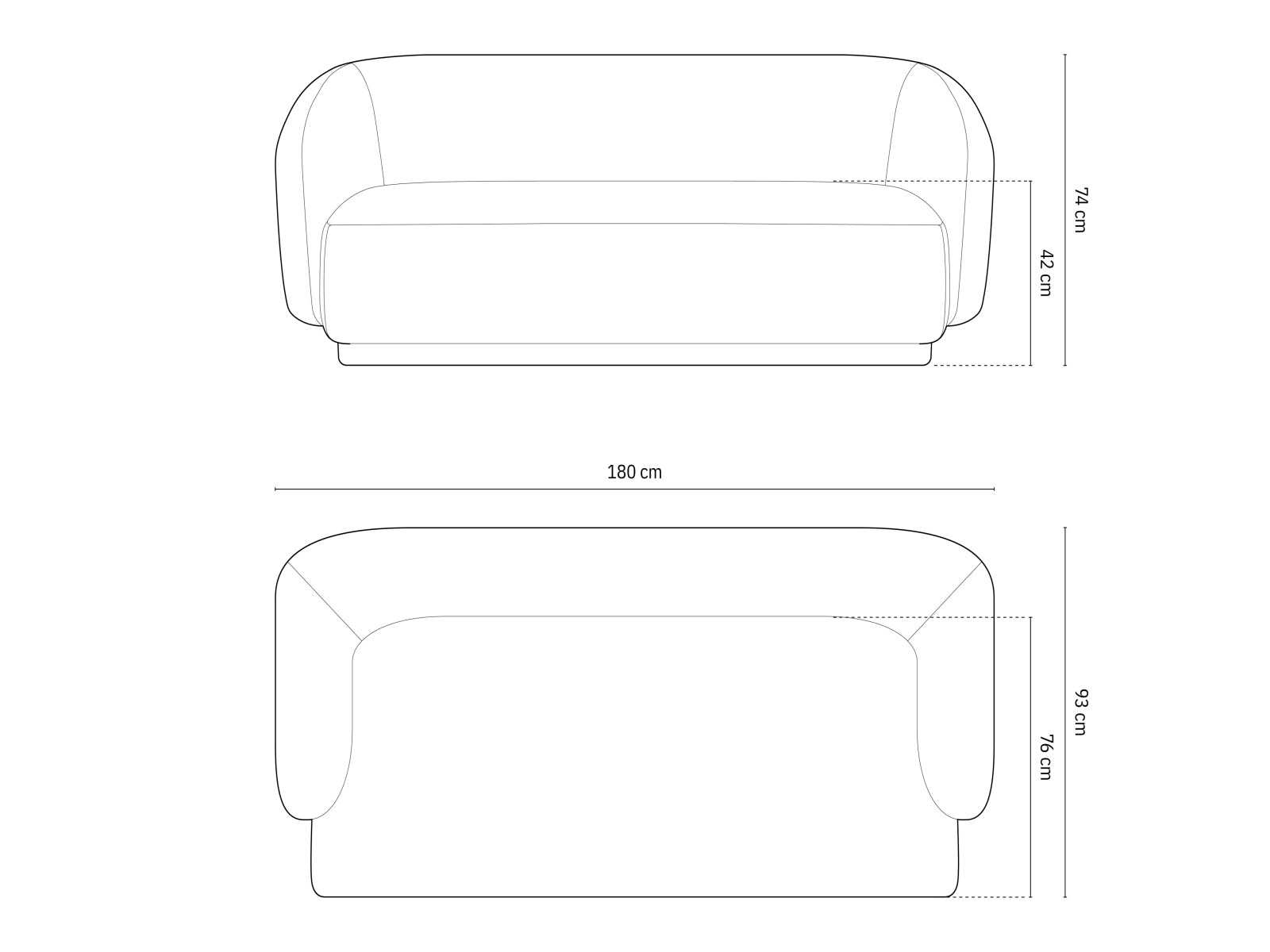 Modernes 2-Sitzer Sofa Gomera in ansprechendem Grauton, perfekt für stilvolle Wohnzimmer und gemütliche Sitzgelegenheiten.