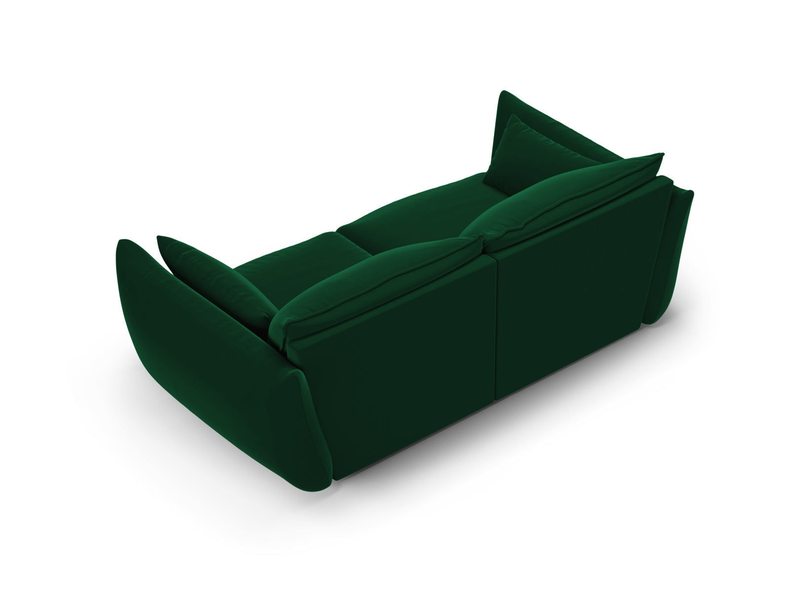 Modernes 2-Sitzer Sofa Matera in tiefem Flaschengrün, perfekt für gemütliche und stilvolle Wohnambiente, erhältlich bei Cosmopolitan Design.