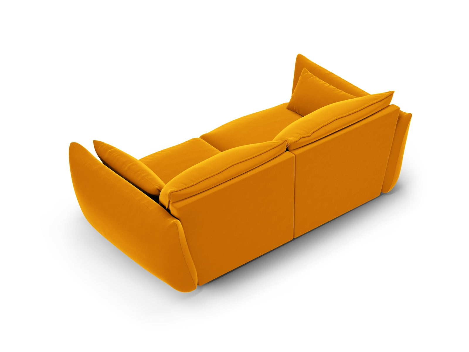 Stylisches 2-Sitzer Sofa Matera in leuchtendem Gelb, perfekt für zeitgemäße Einrichtungen, entworfen von Cosmopolitan Design.