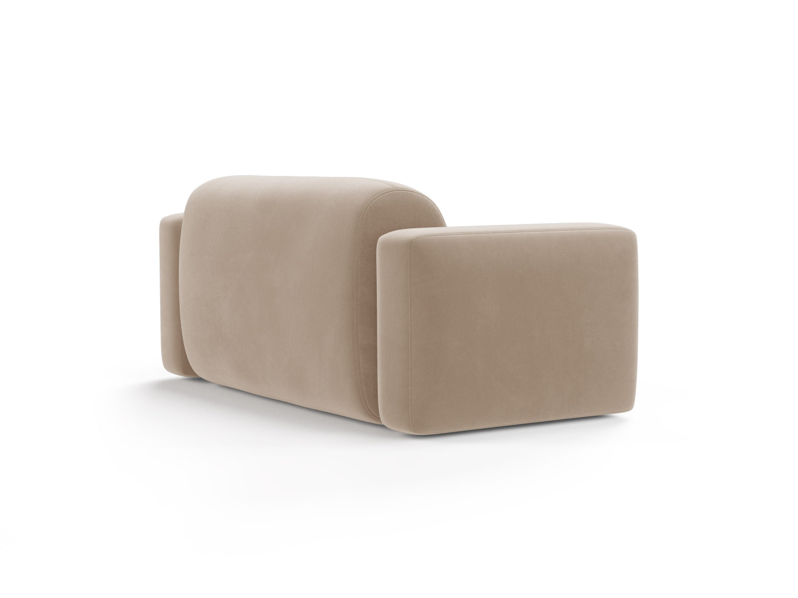 Elegantes 2-Sitzer Sofa aus Strino Velour in Beige, perfekt für stilvolle Wohnräume, entworfen von Cosmopolitan Design.
