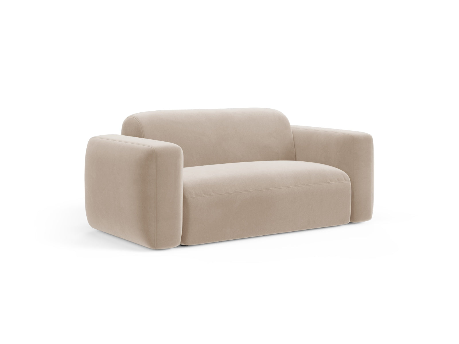 Beige Strino Velour 2-Sitzer Sofa von Cosmopolitan Design, stilvoll und modern, ideal für jedes Wohnzimmer, präsentiert von KAQTU Design AG.