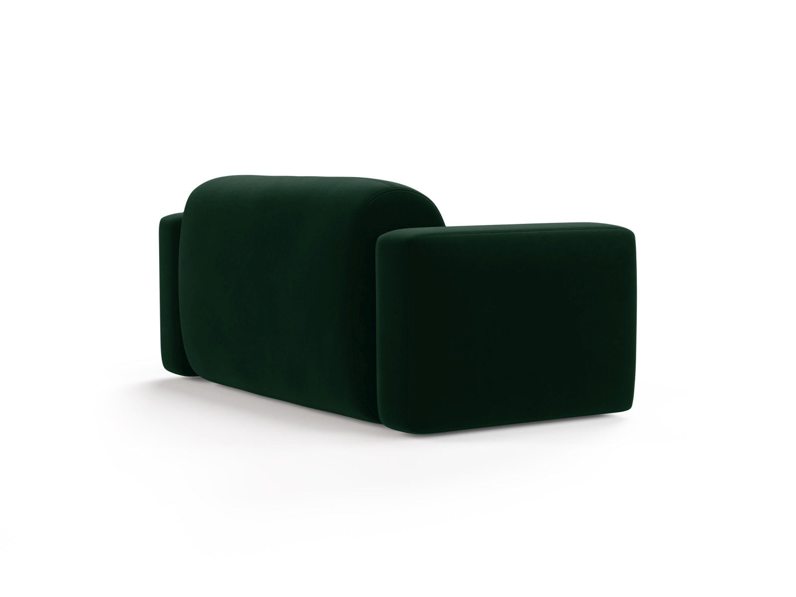 Stylisches 2-Sitzer Sofa aus Strino Velour in edlem Flaschengrün, perfekt für zeitgemäße Inneneinrichtungen von Cosmopolitan Design.