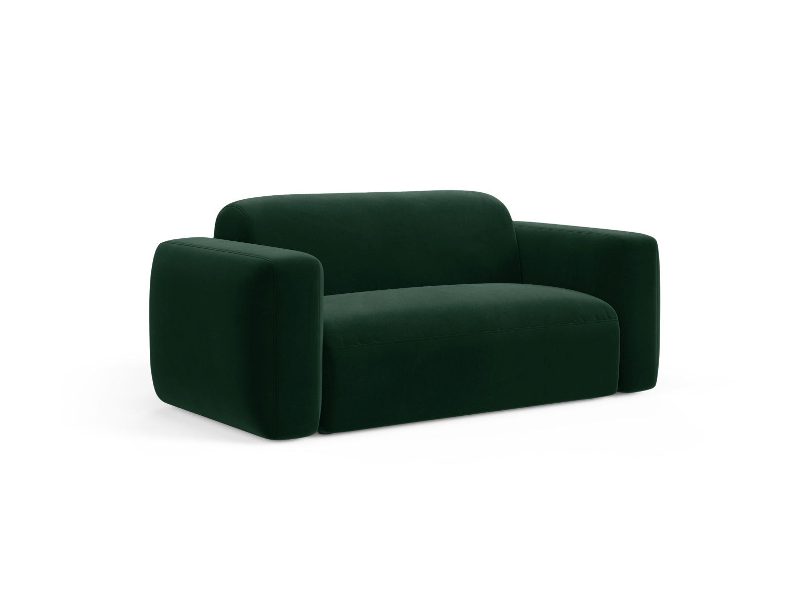 Elegantes Strino Velour 2-Sitzer Sofa in Flaschengrün, ideal für moderne Wohnräume, präsentiert von Cosmopolitan Design.