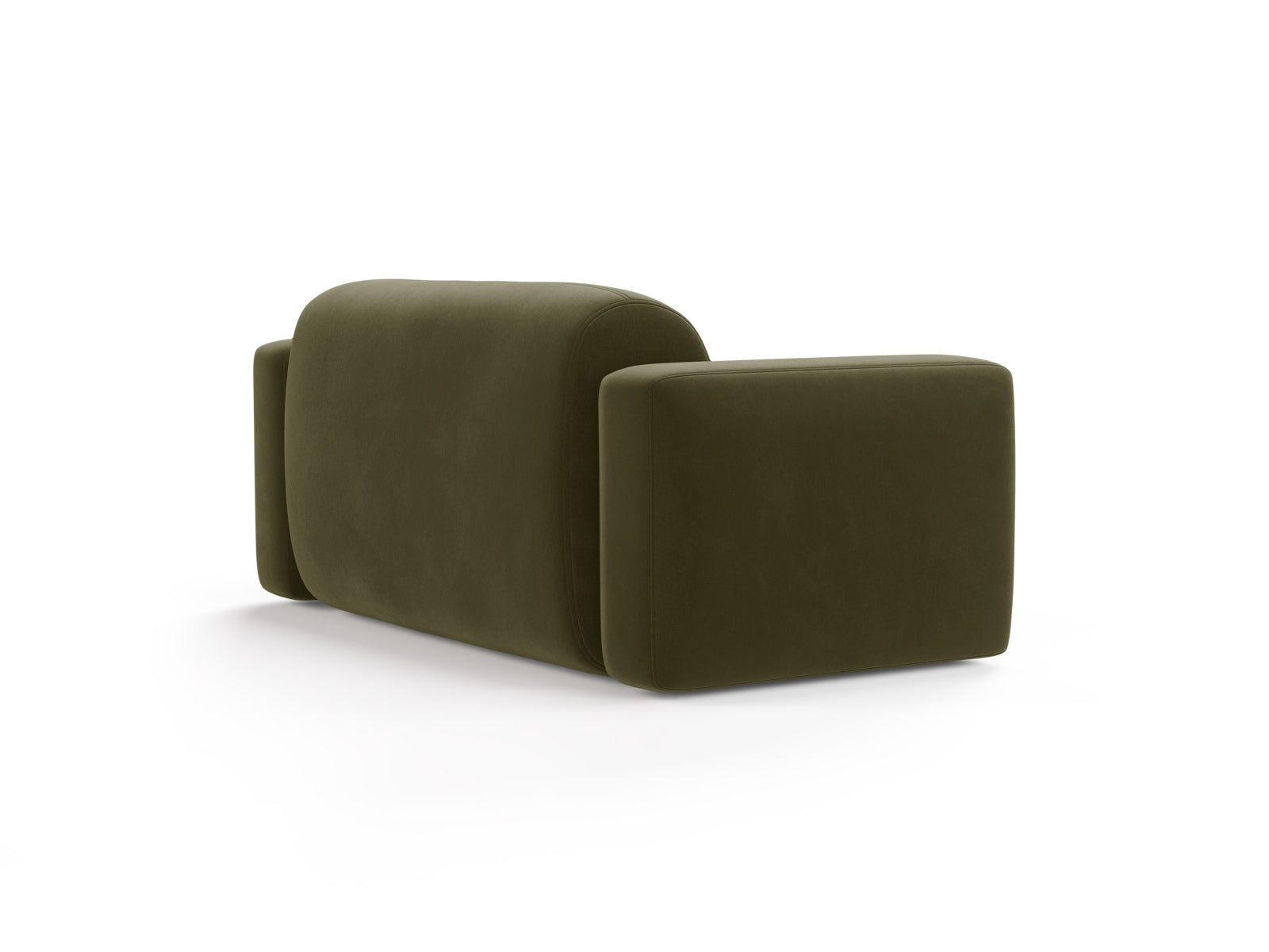 Modulares 2-Sitzer Sofa aus Strino Velour in ansprechendem Grünton, perfekt für stilvolle und zeitgemäße Inneneinrichtungen.