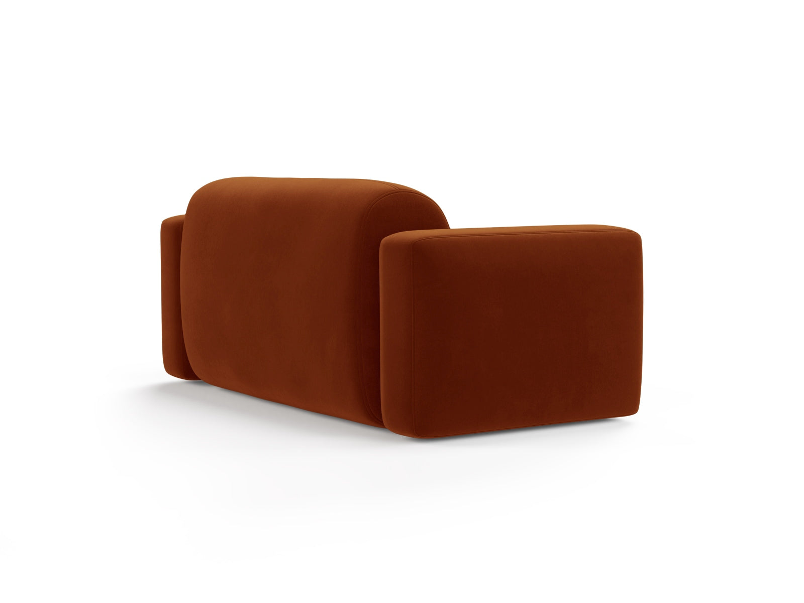 Modulares 2-Sitzer Sofa aus Strino Velour in ansprechendem Terracotta, perfekt für moderne und gemütliche Wohnambiente von Cosmopolitan Design.