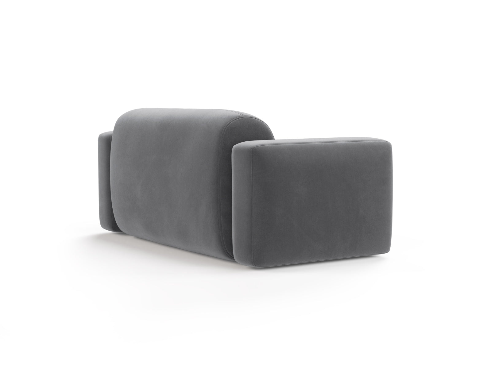 Modulares 2-Sitzer Sofa aus Strino Velour in edlem Grau, perfekt für zeitgemäße Einrichtungskonzepte von Cosmopolitan Design.