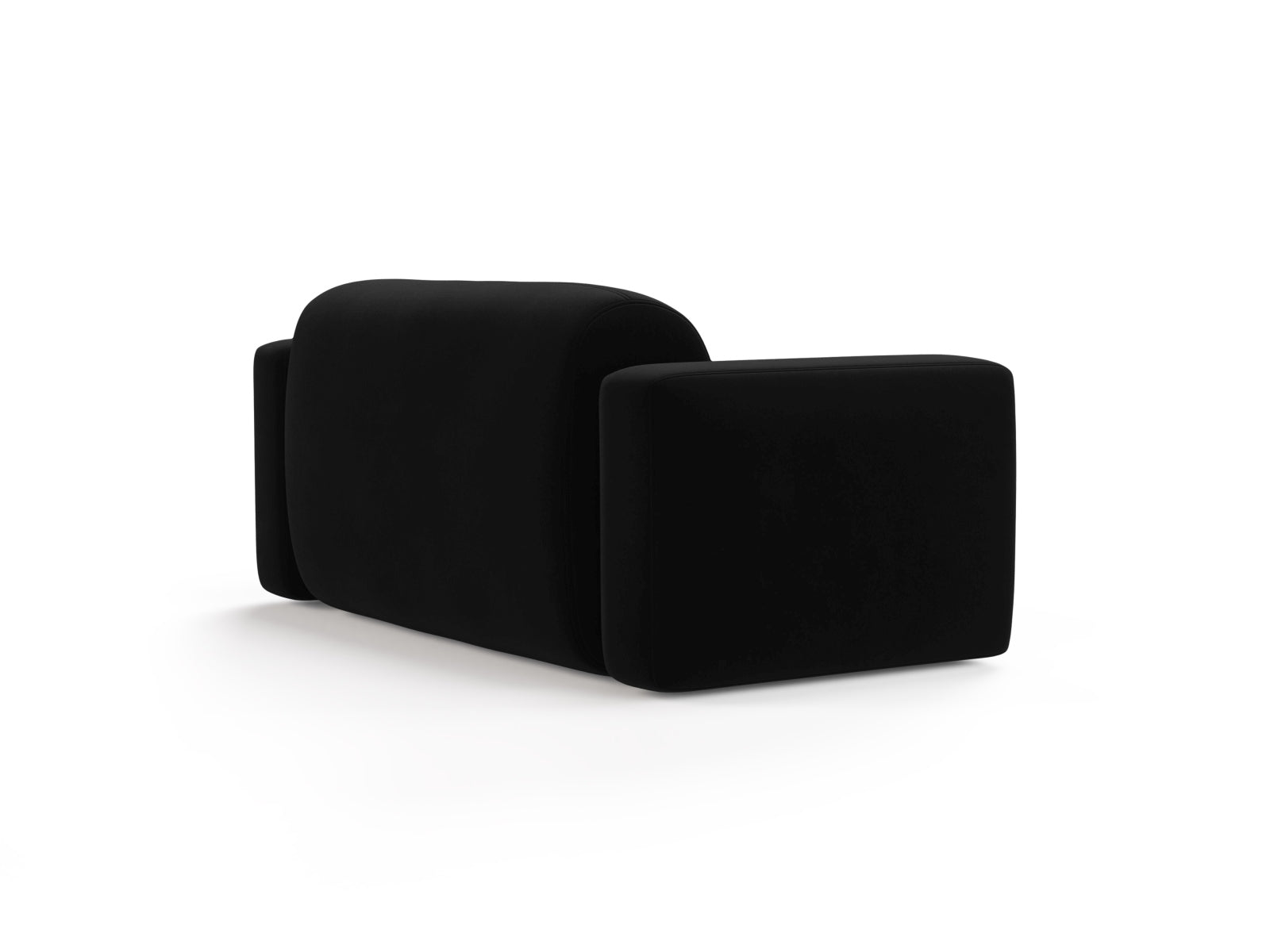 Modulares 2-Sitzer Sofa aus Strino Velour in edlem Schwarz, perfekt für zeitgemäße Inneneinrichtungen von Cosmopolitan Design.