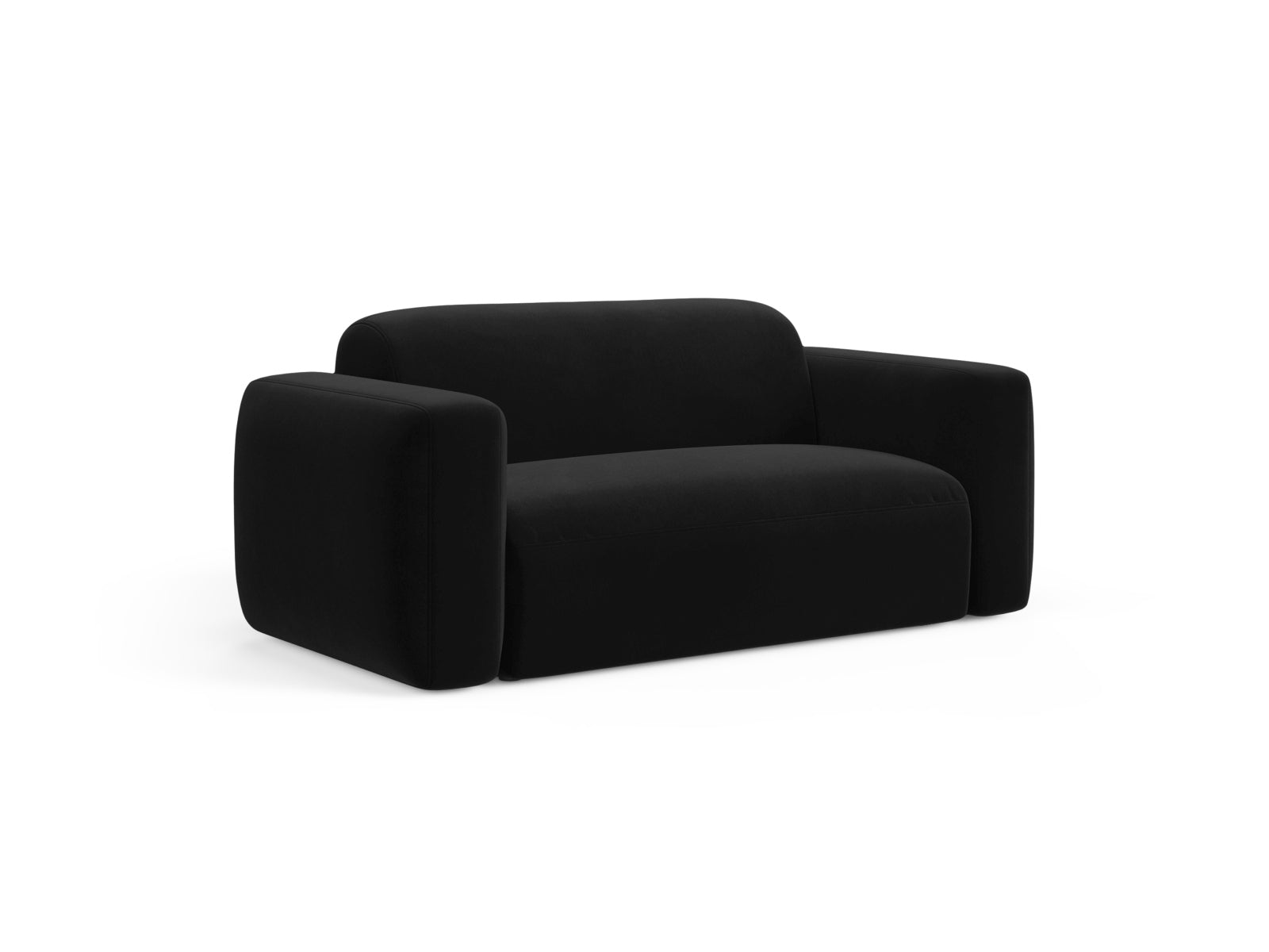 Elegantes Strino Velour 2-Sitzer Sofa in stilvollem Schwarz, ideal für moderne Wohnräume, präsentiert von Cosmopolitan Design.