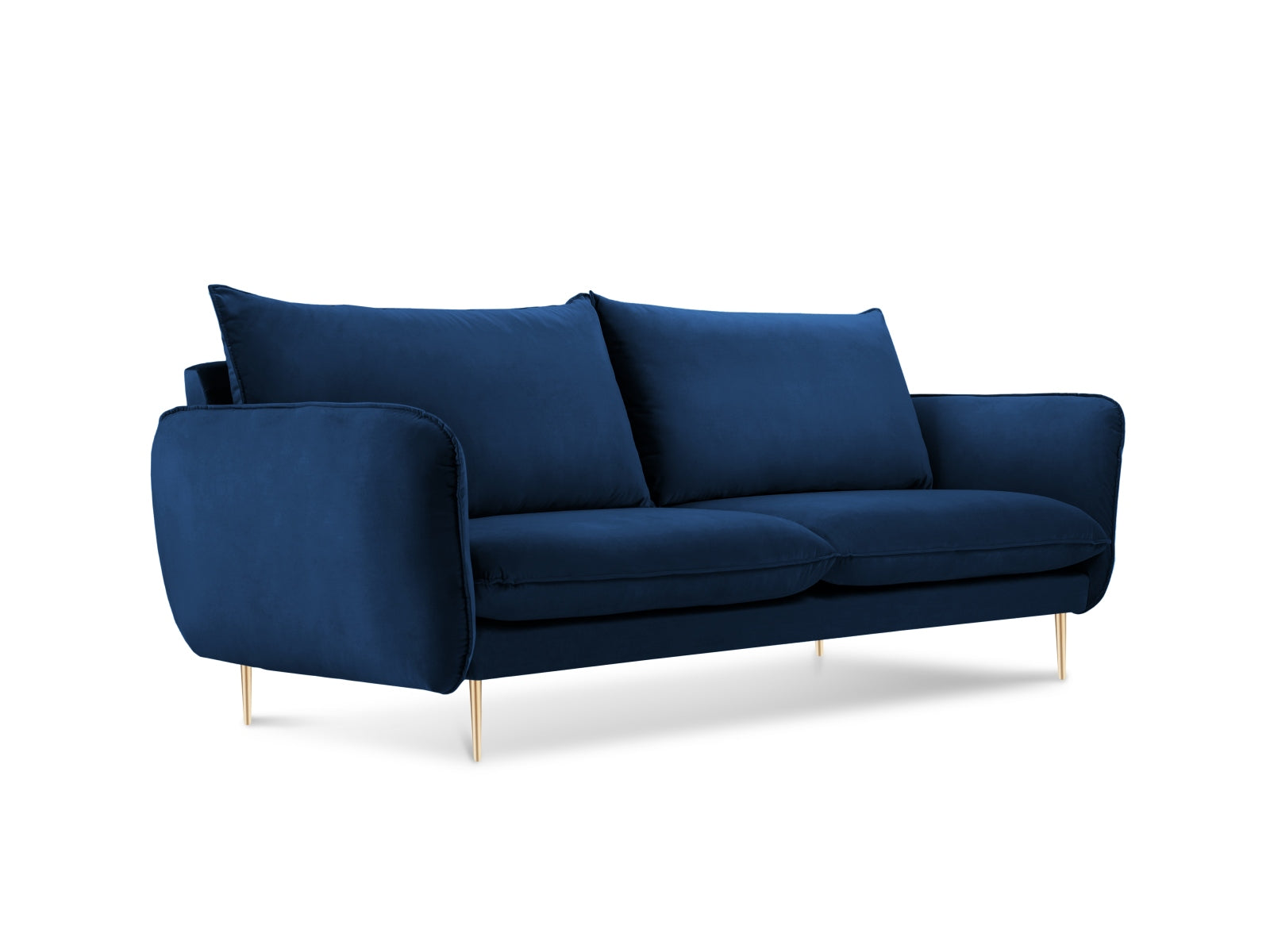 Vienna Velour Sofa 2 Sitzer 92cm in Royal Blue/Gold-Bluvel präsentiert im Onlineshop von KAQTU Design AG. 2er Sofa ist von Cosmopolitan Design