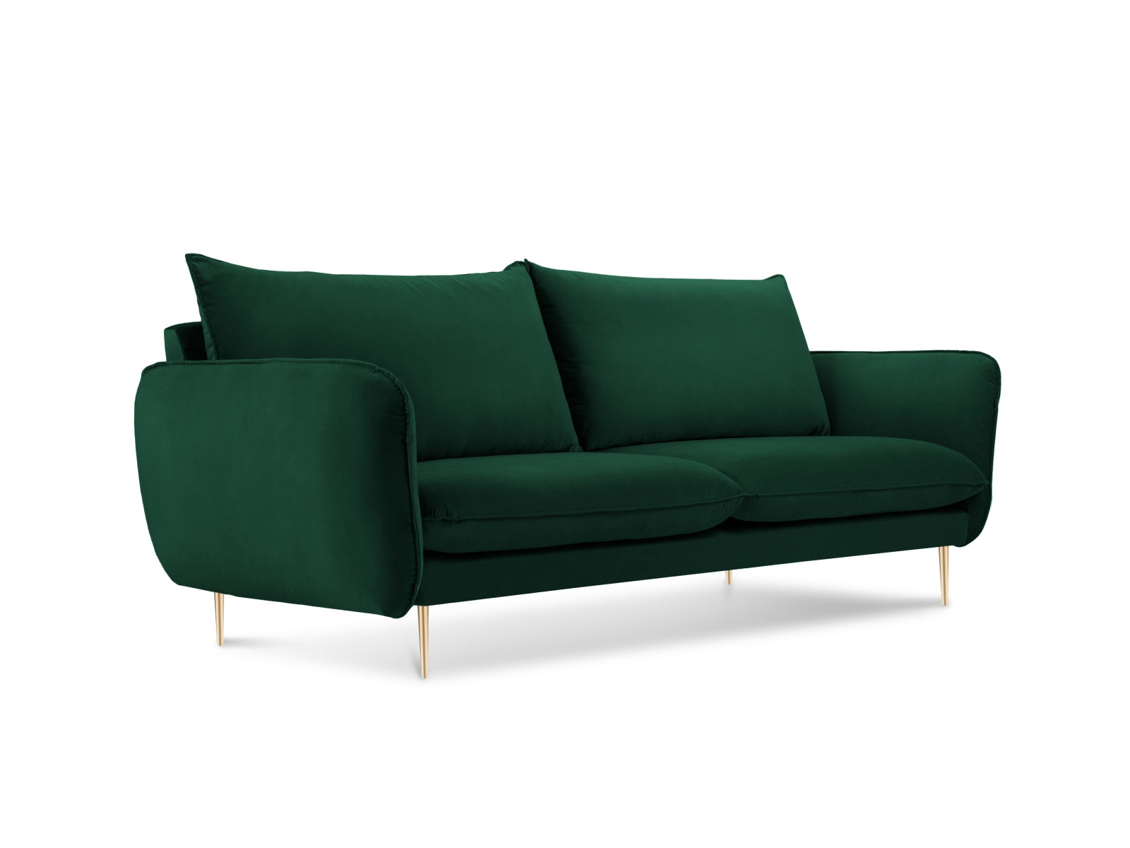 Vienna Velour Sofa 2 Sitzer 92cm in Bottle Green/Gold-Bluvel präsentiert im Onlineshop von KAQTU Design AG. 2er Sofa ist von Cosmopolitan Design