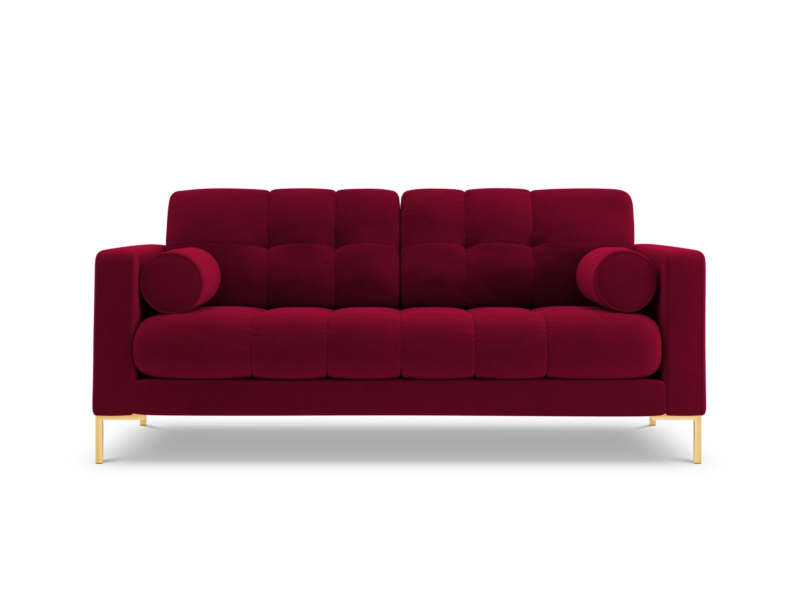 Modernes 2-Sitzer Sofa Bali in Red-Bluvel, perfekt für gemütliche Stunden und stilvolle Einrichtung, erhältlich bei Cosmopolitan Design.