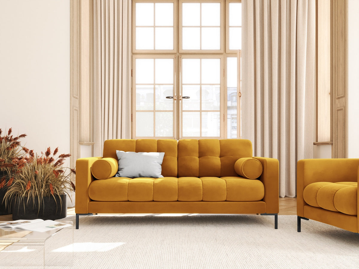 2-Sitzer Sofa Bali in Yellow-Bluvel präsentiert im Onlineshop von KAQTU Design AG. 2er Sofa ist von Cosmopolitan Design