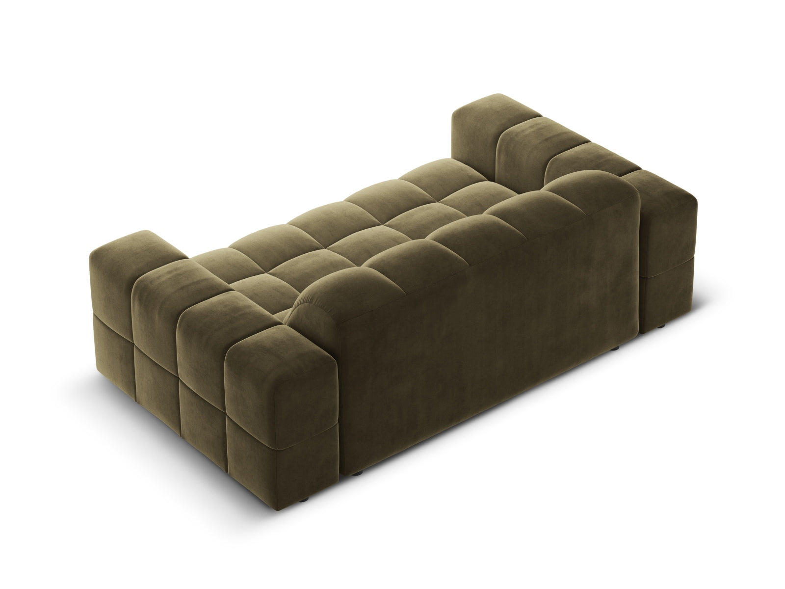 Elegantes 2-Sitzer Sofa in edlem Velours in Green-Bluvel, perfekt für moderne Wohnräume und stilvolle Akzente.