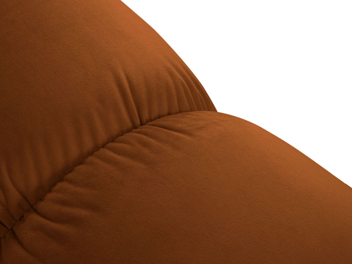 Cortina Samt-Modulsofa 2-Sitzer in Pink-Bluvel mit Samtbezug, Holzrahmen und schwarzen Kunststoffbeinen, modulares 2er Sofa