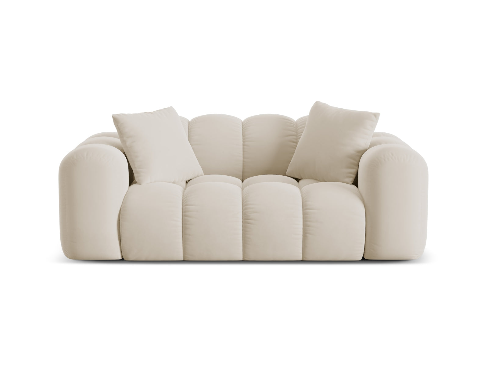 2-Sitzer Sofa Treno in Dark Beige-Bluvel präsentiert im Onlineshop von KAQTU Design AG. 2er Sofa ist von Cosmopolitan Design
