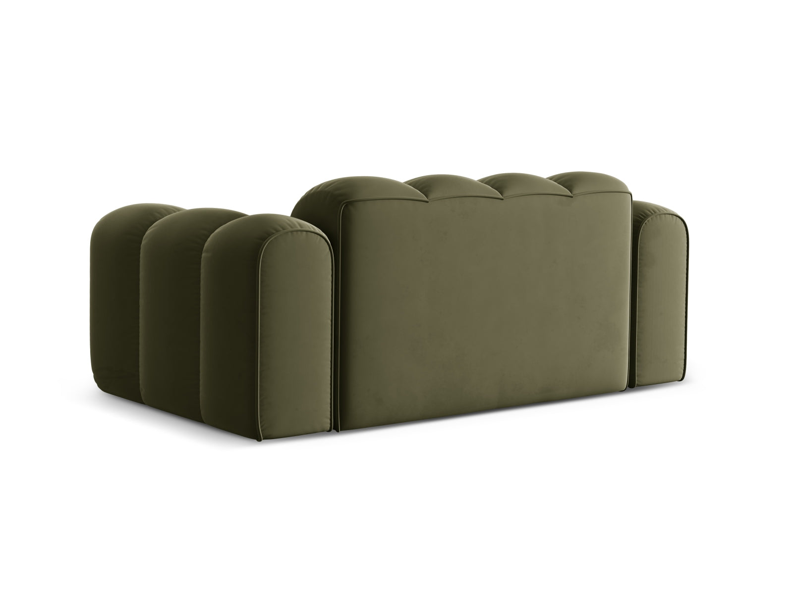 Elegantes 2-Sitzer Sofa Treno in trendigem Green-Bluvel, ideal für ein modernes Wohnambiente und entspannte Stunden.
