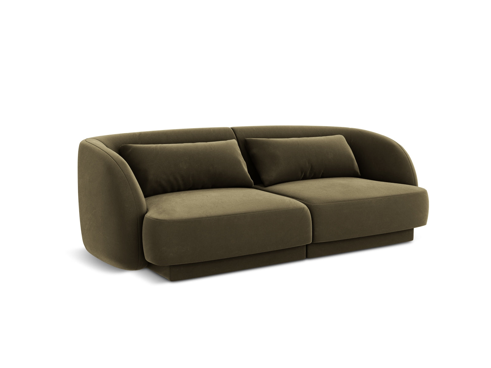 Stylisches 2-Sitzer Sofa Tulum aus Velours in ansprechendem Grün-Blau, perfekt für gemütliche und moderne Wohnambiente.