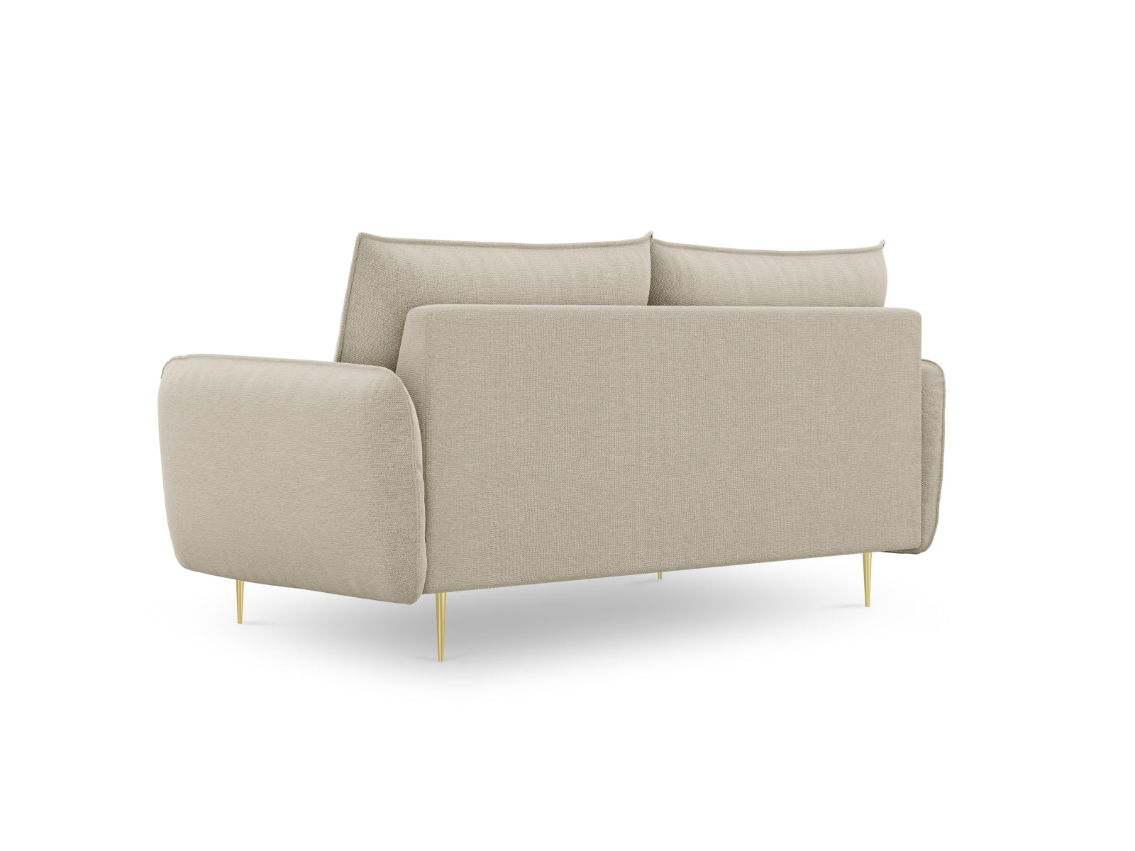 Beige und goldfarbenes Vienna 2-Sitzer Sofa von Cosmopolitan Design, perfekt für moderne und elegante Wohnambiente.